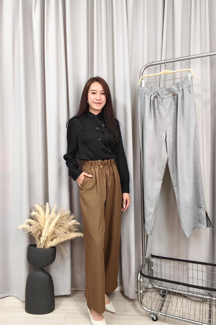 CB2583 Elegant Silk Touch Buttoned Blouse