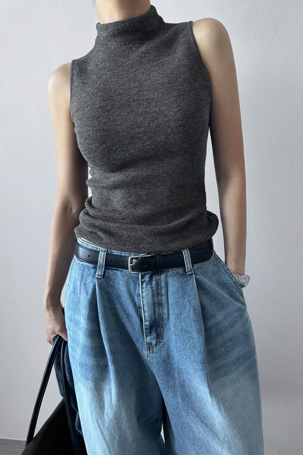 Front knot knit set up