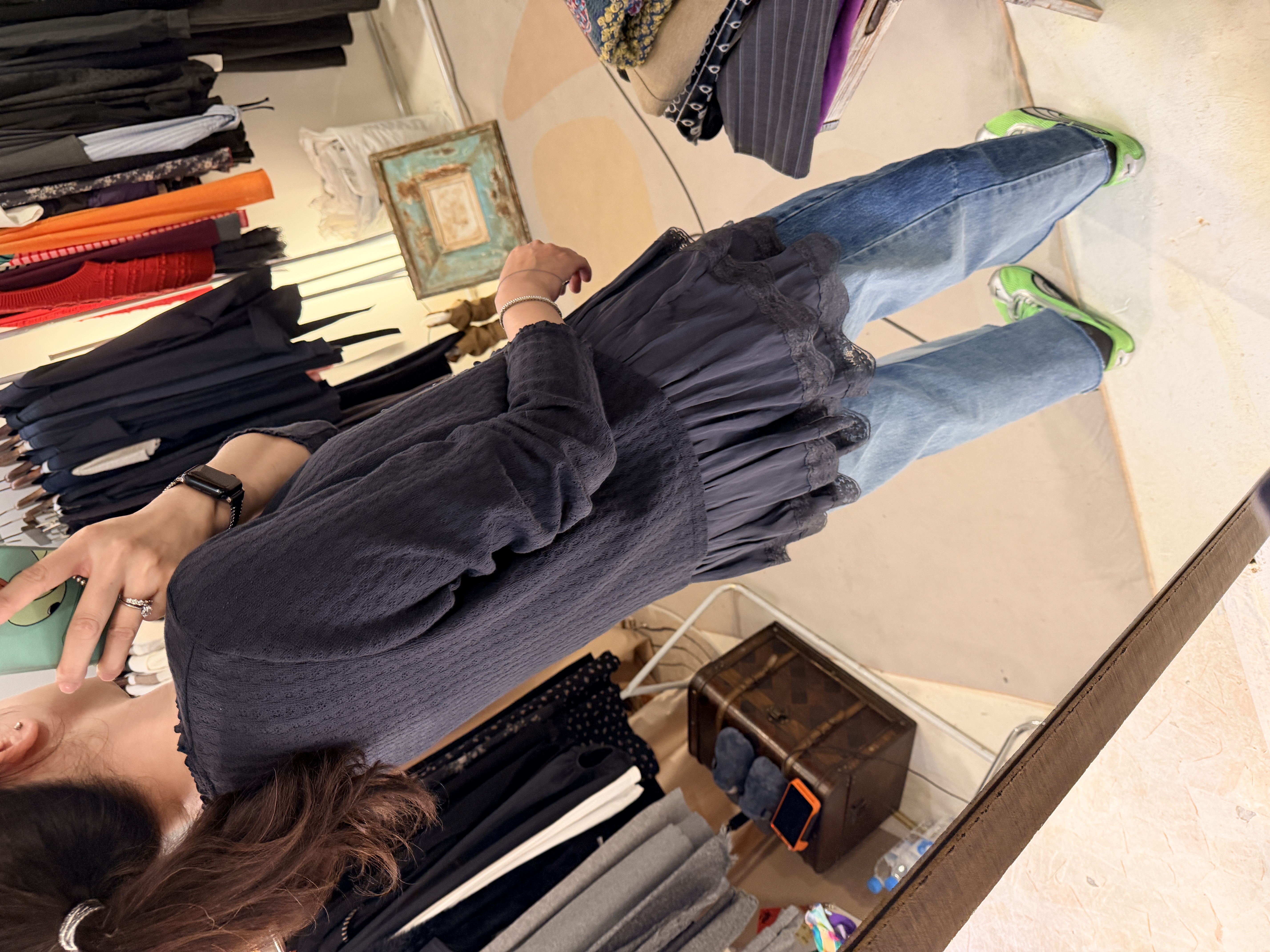 Ruffle knit cardigan