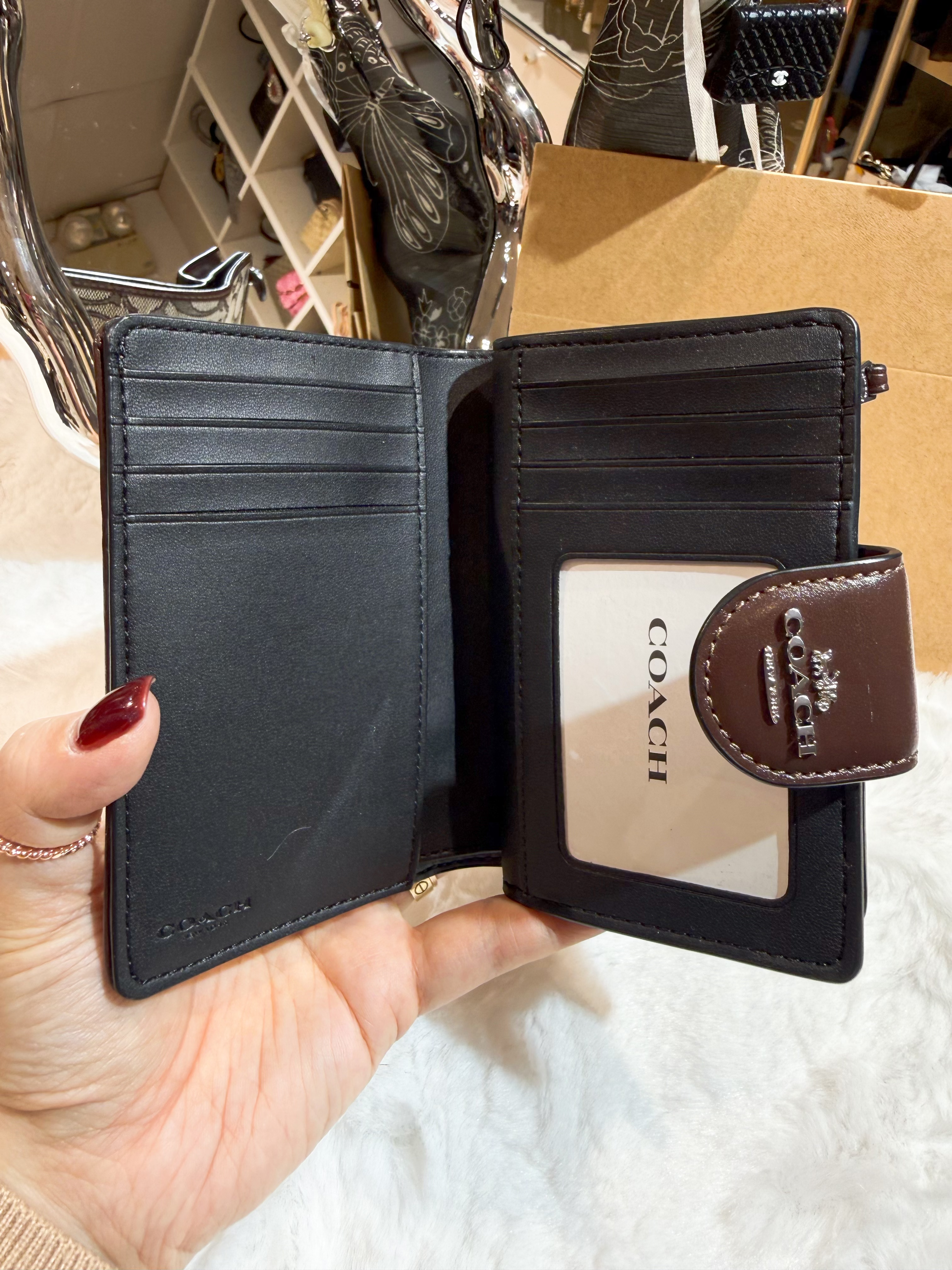 Coach medium wallet canvas/brown/m