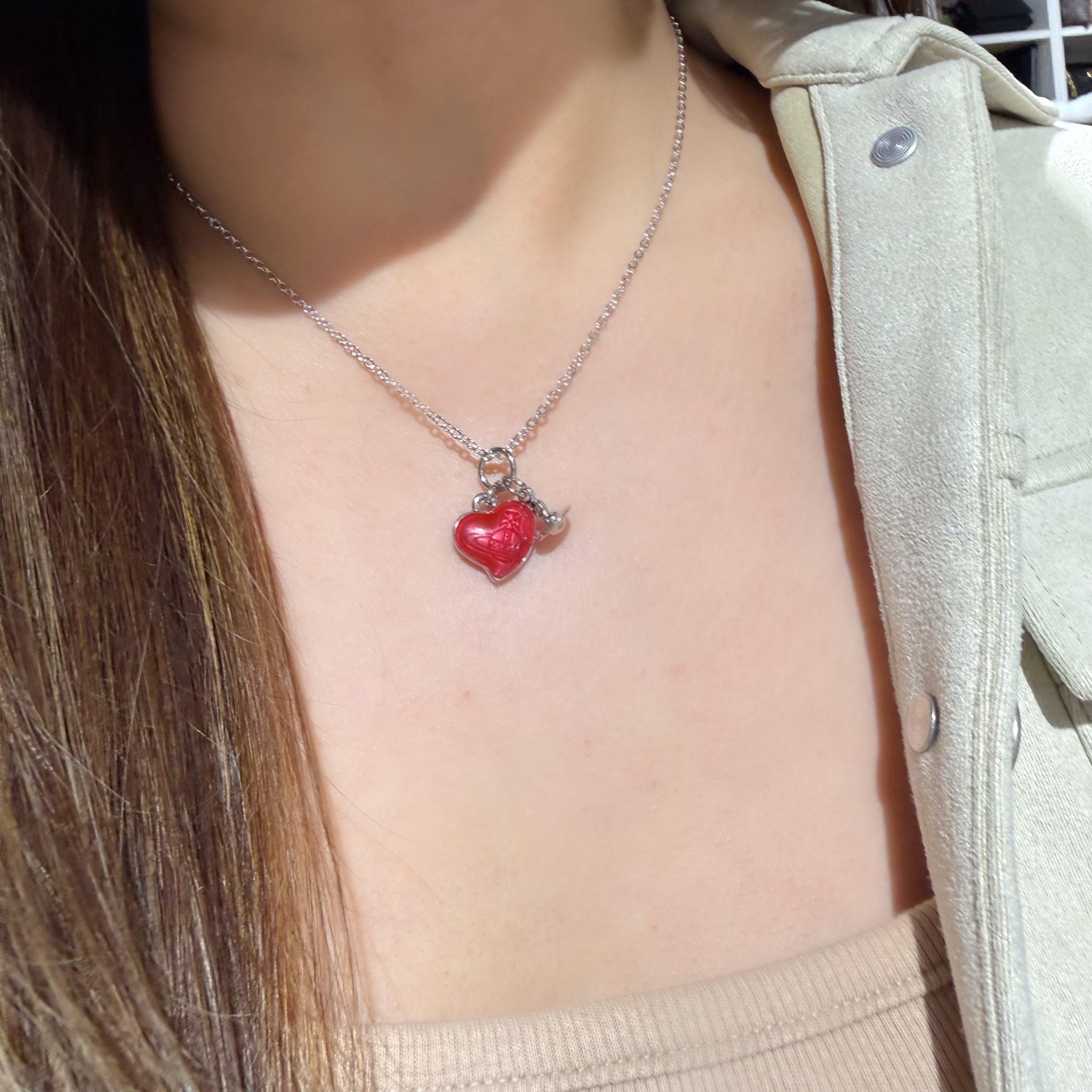 Vivienne Westwood necklace red heart/orb