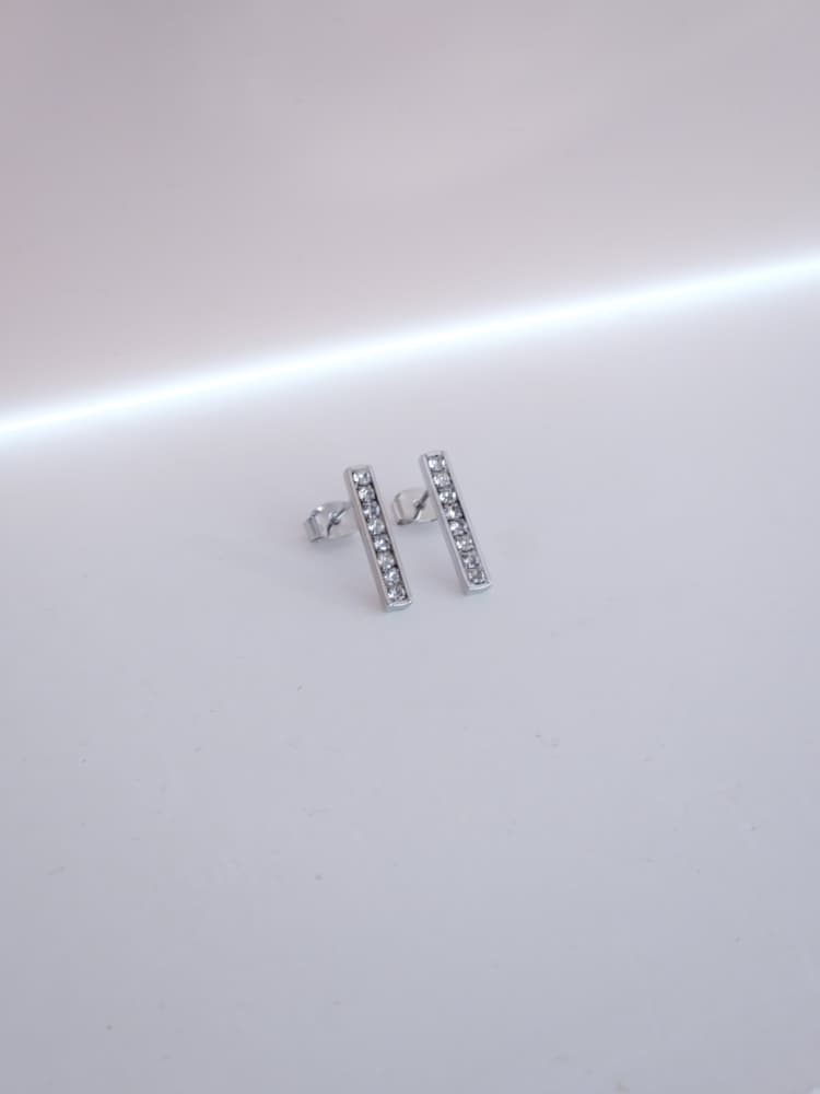 Pave Bar Stud Earrings