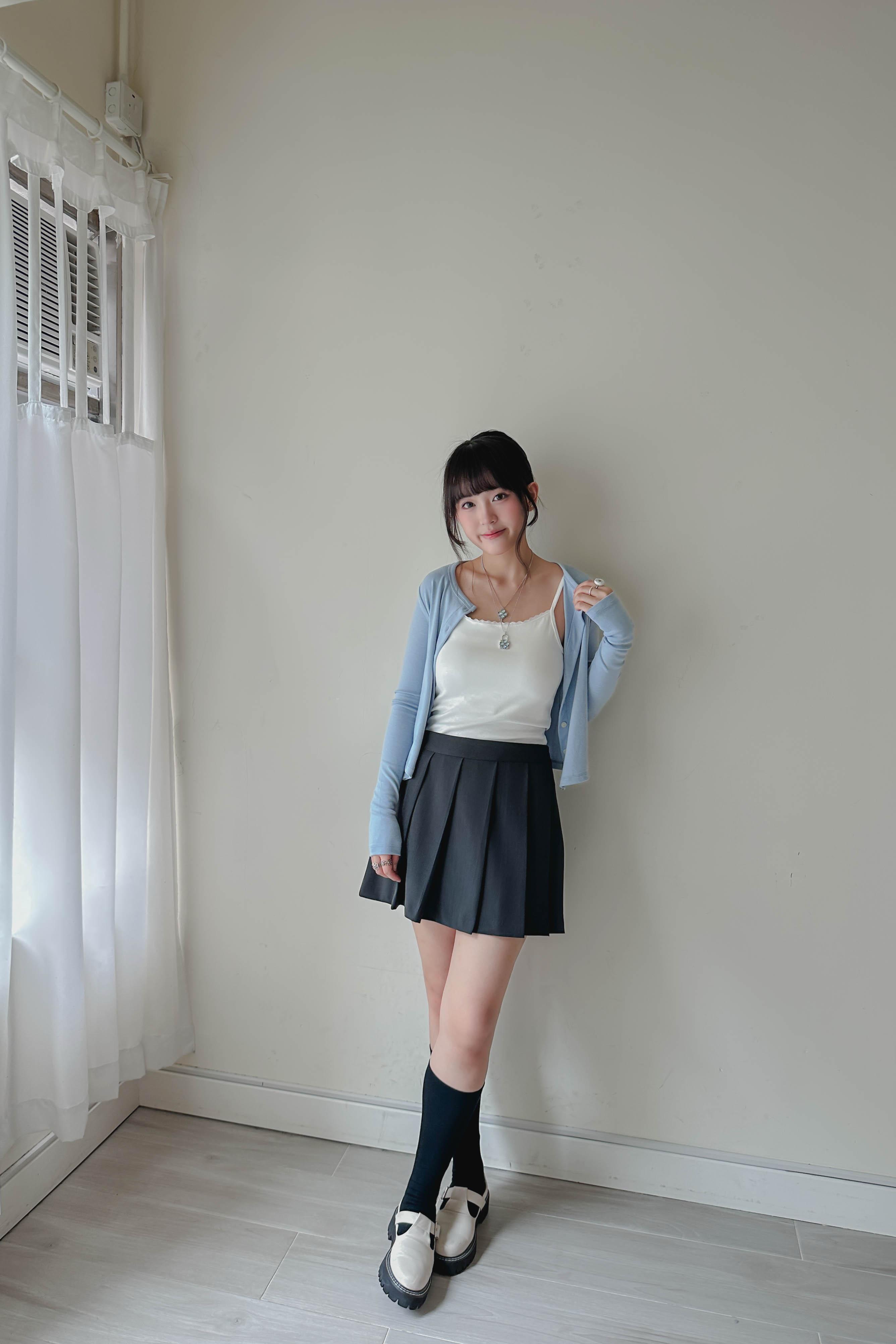 顯瘦打褶西裝裙 [✓防走光西褲]