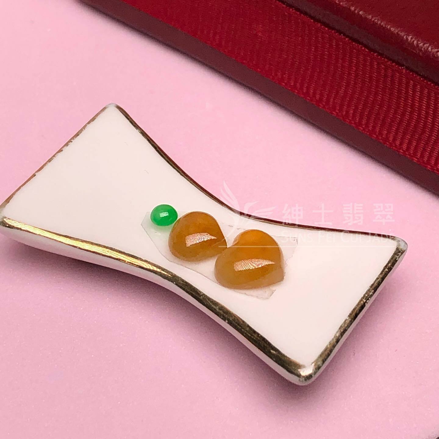 翡色蛋面拼小綠蛋