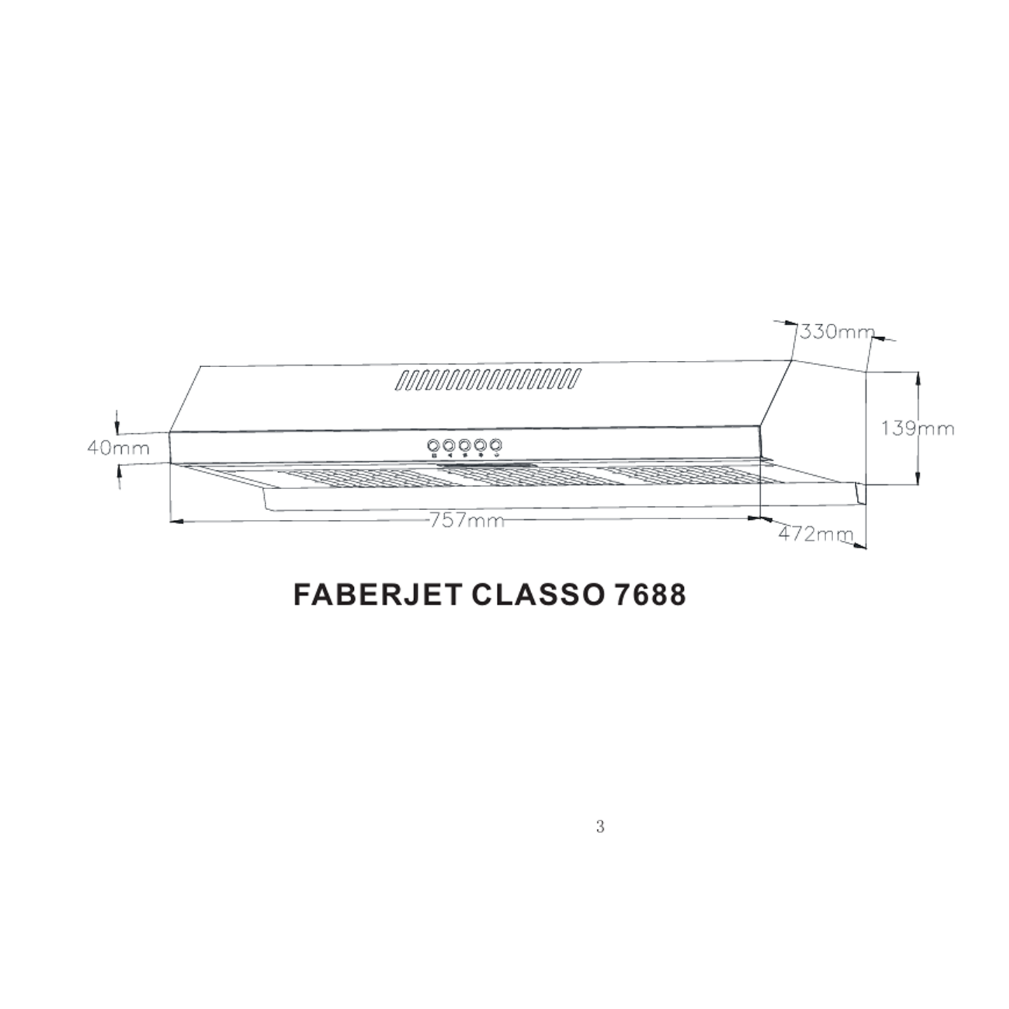 Faber 900m/h Classo Hood (CLASSO 7688)