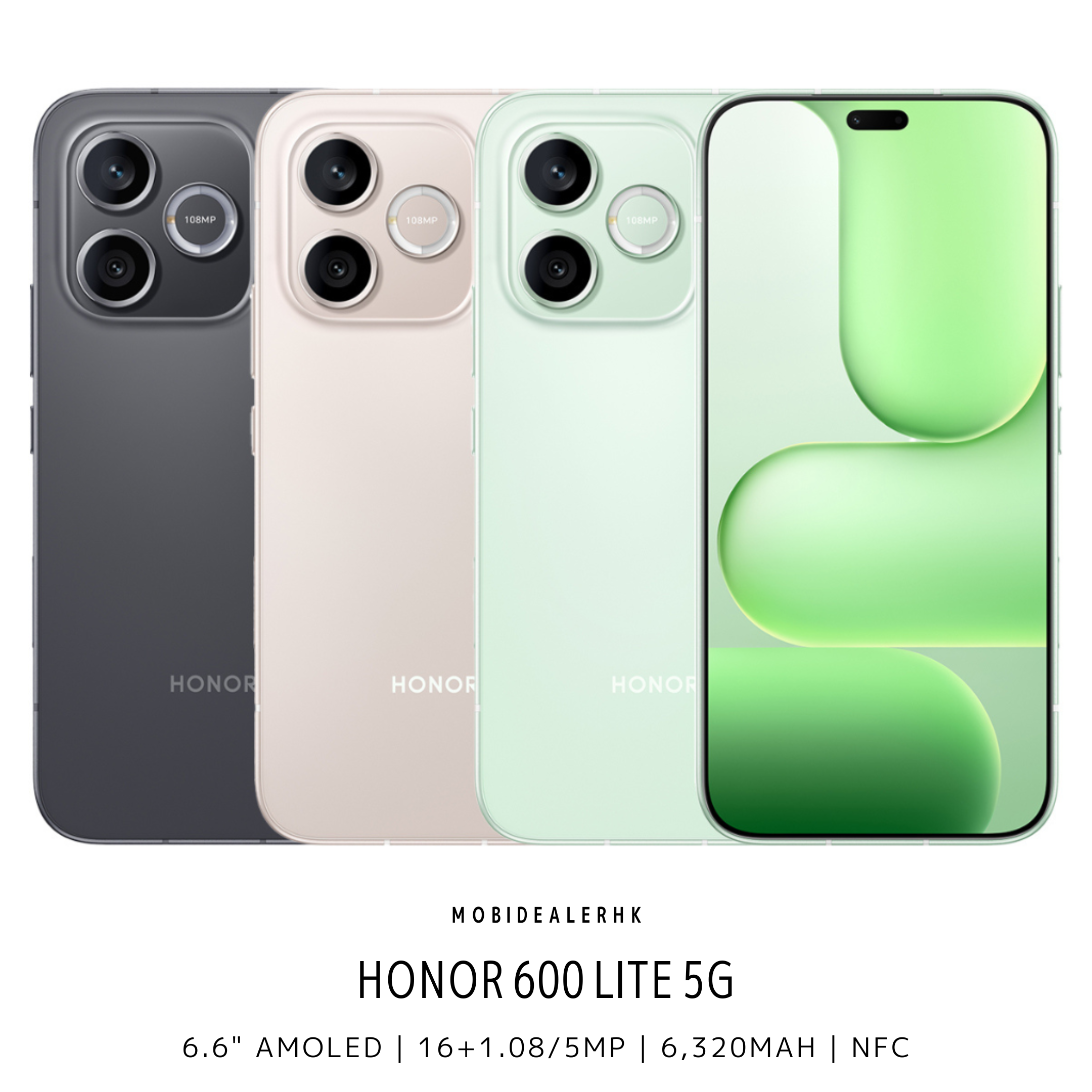 Honor 600 Lite | 榮耀 600 Lite | 5G | 智能手機 | 16+108/5MP | 6.6" AMOLED | NFC