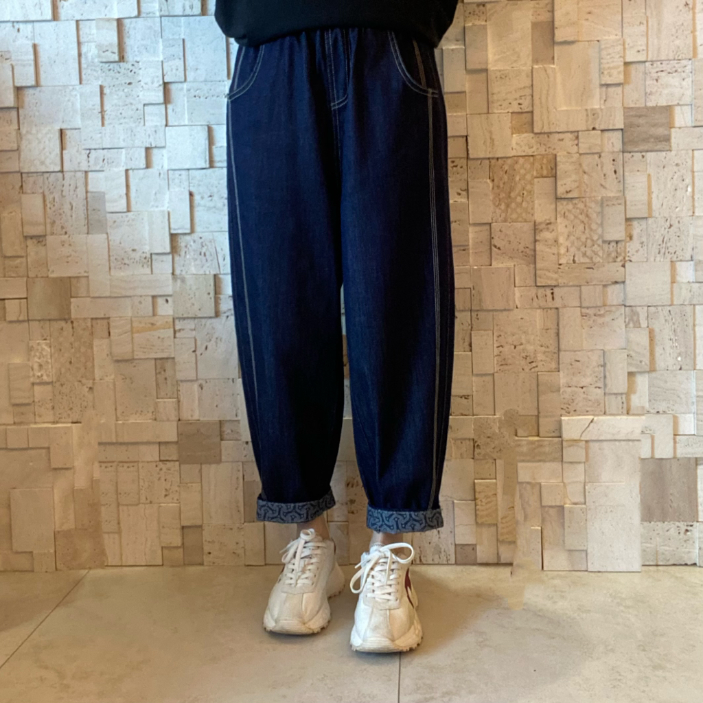 B00563 明線牛仔蘿白褲