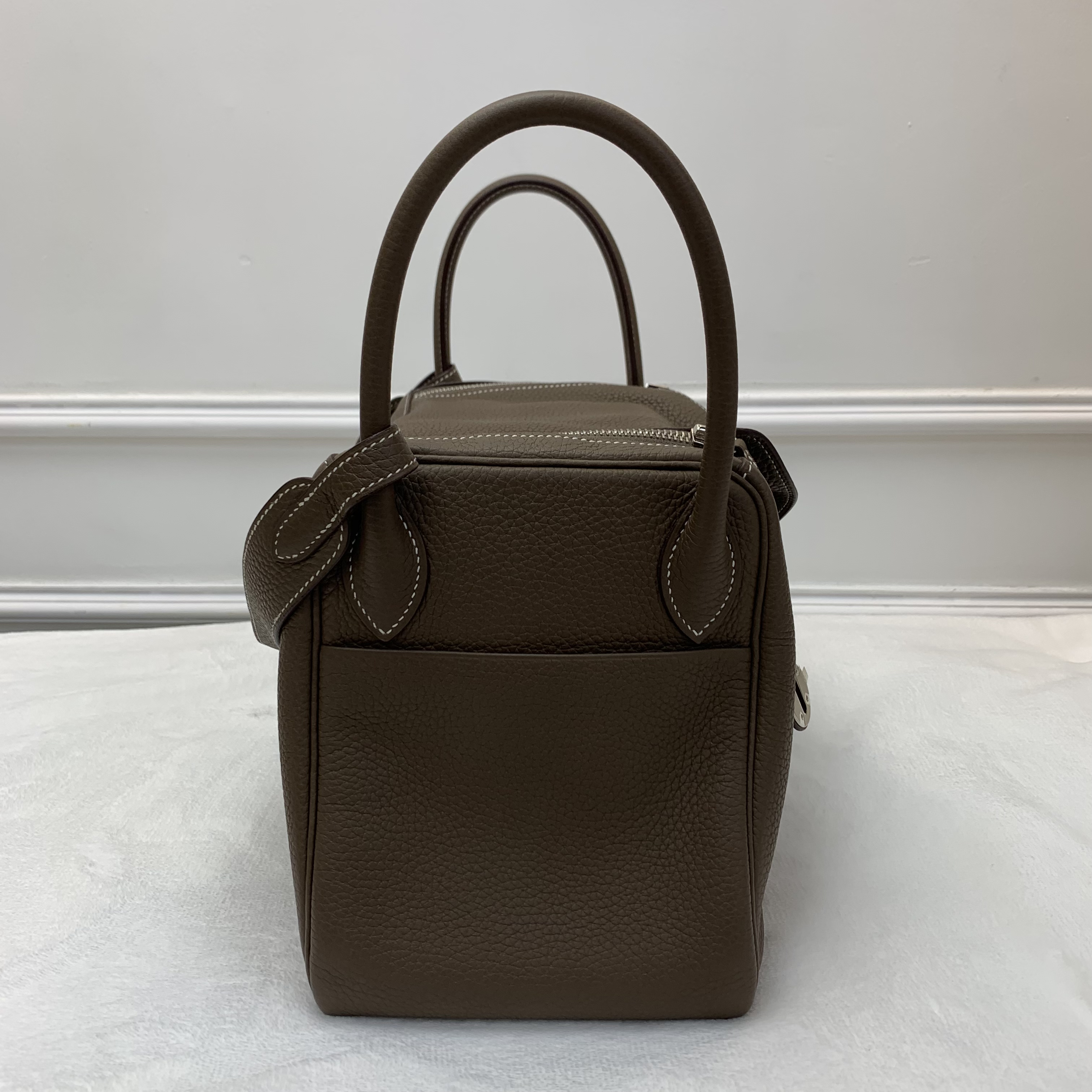 Full Set Hermes Lindy30大象灰銀扣 Y刻印