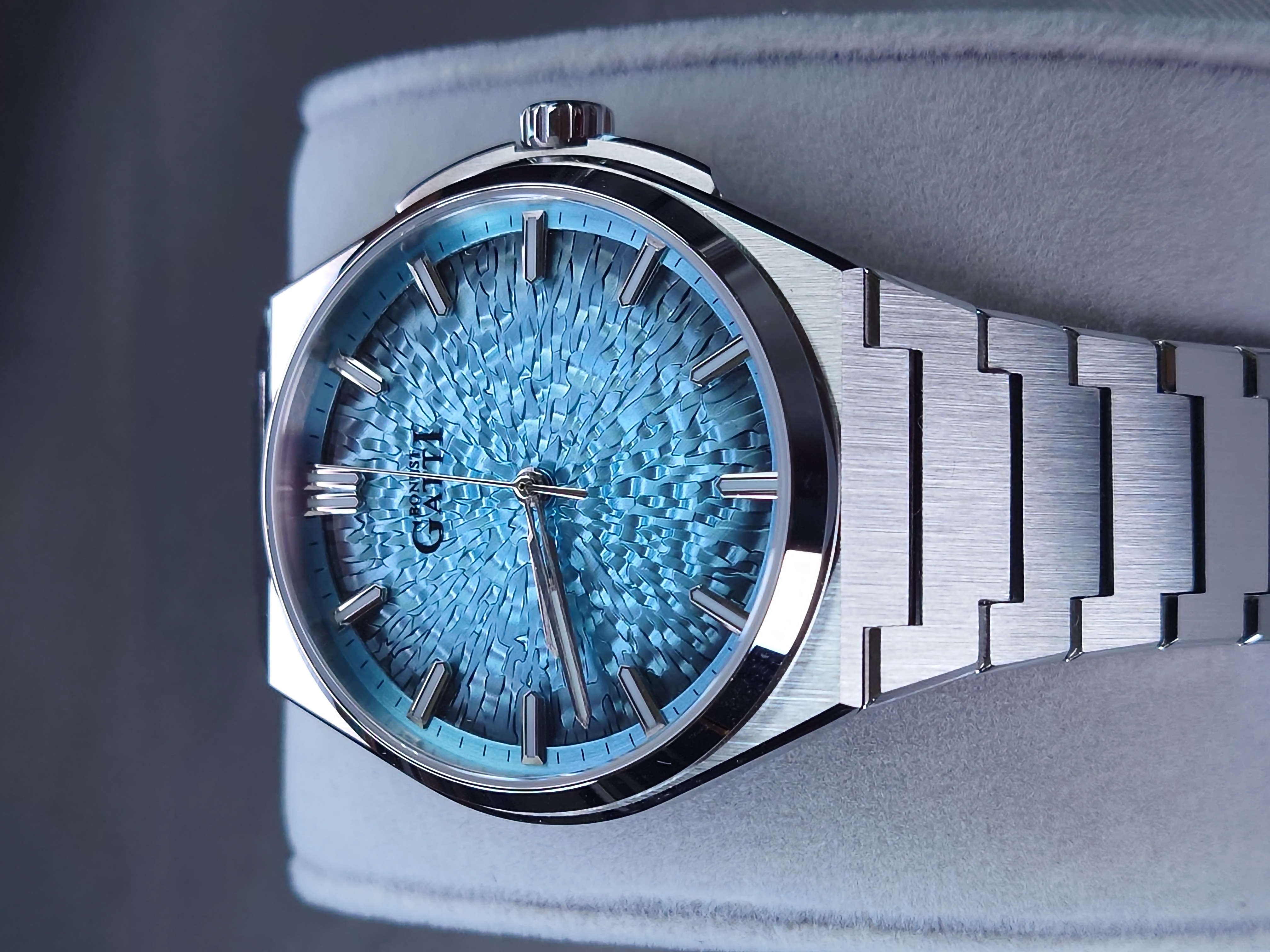 Bonest Gatti 冰裂紋一體式錶帶自動錶 BG8013-S3 Blue