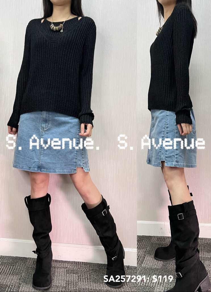 SA257291: 長袖假兩件入膊吊帶線top