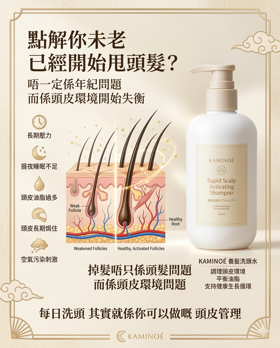 16/3 出貨 增長頭髮必用《外泌體-KAMINOÉ Rapid Scalp Activating Shampoo 頭皮活性ケアシャンプー》