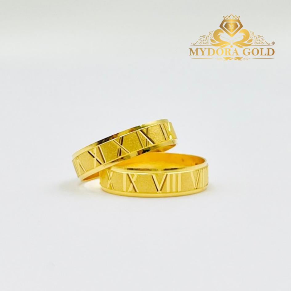 MYDORA Cincin Belah Rotan Roman Padu l EMAS 916/22K