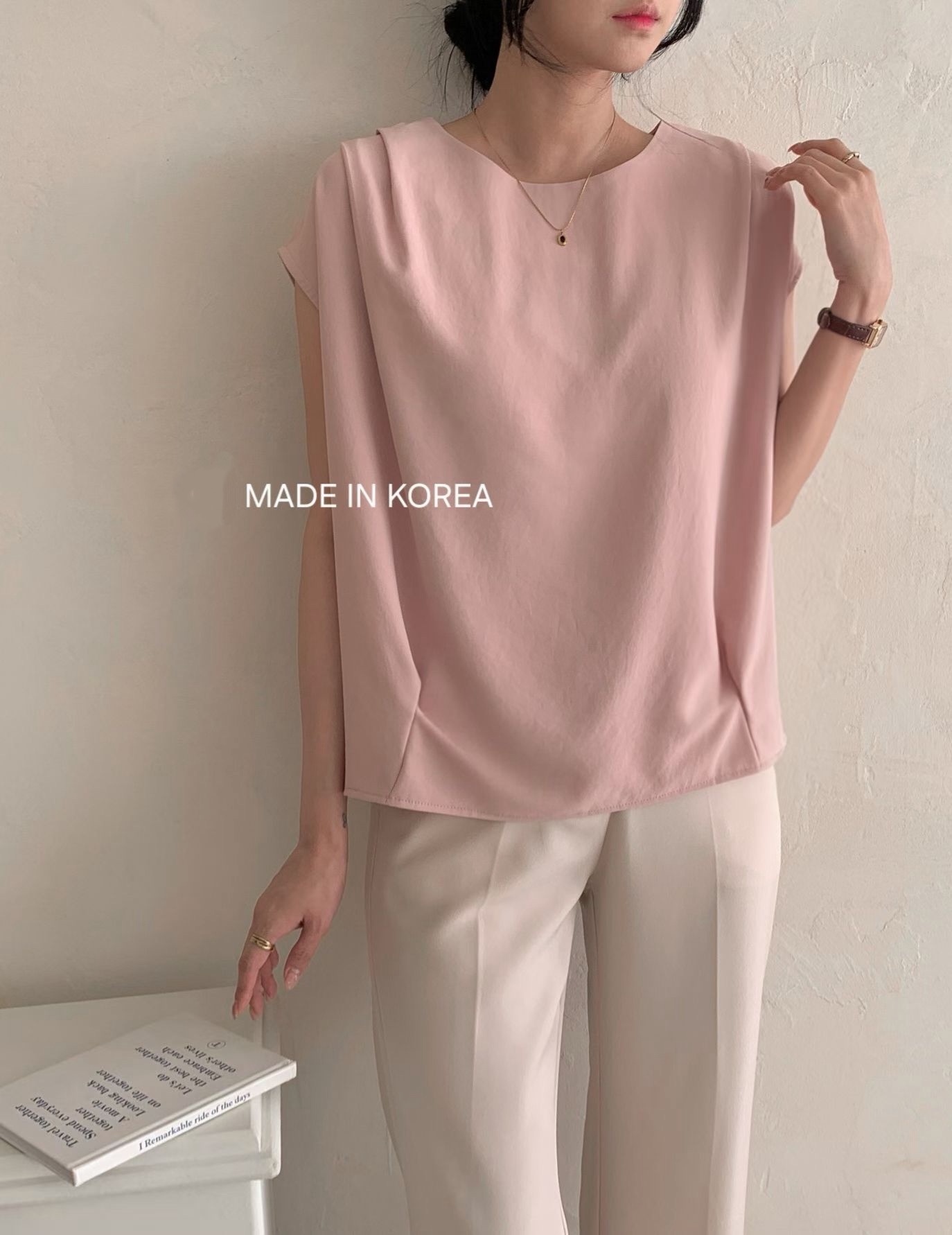 G6178 韓國🇰🇷靚料淨色打皺top