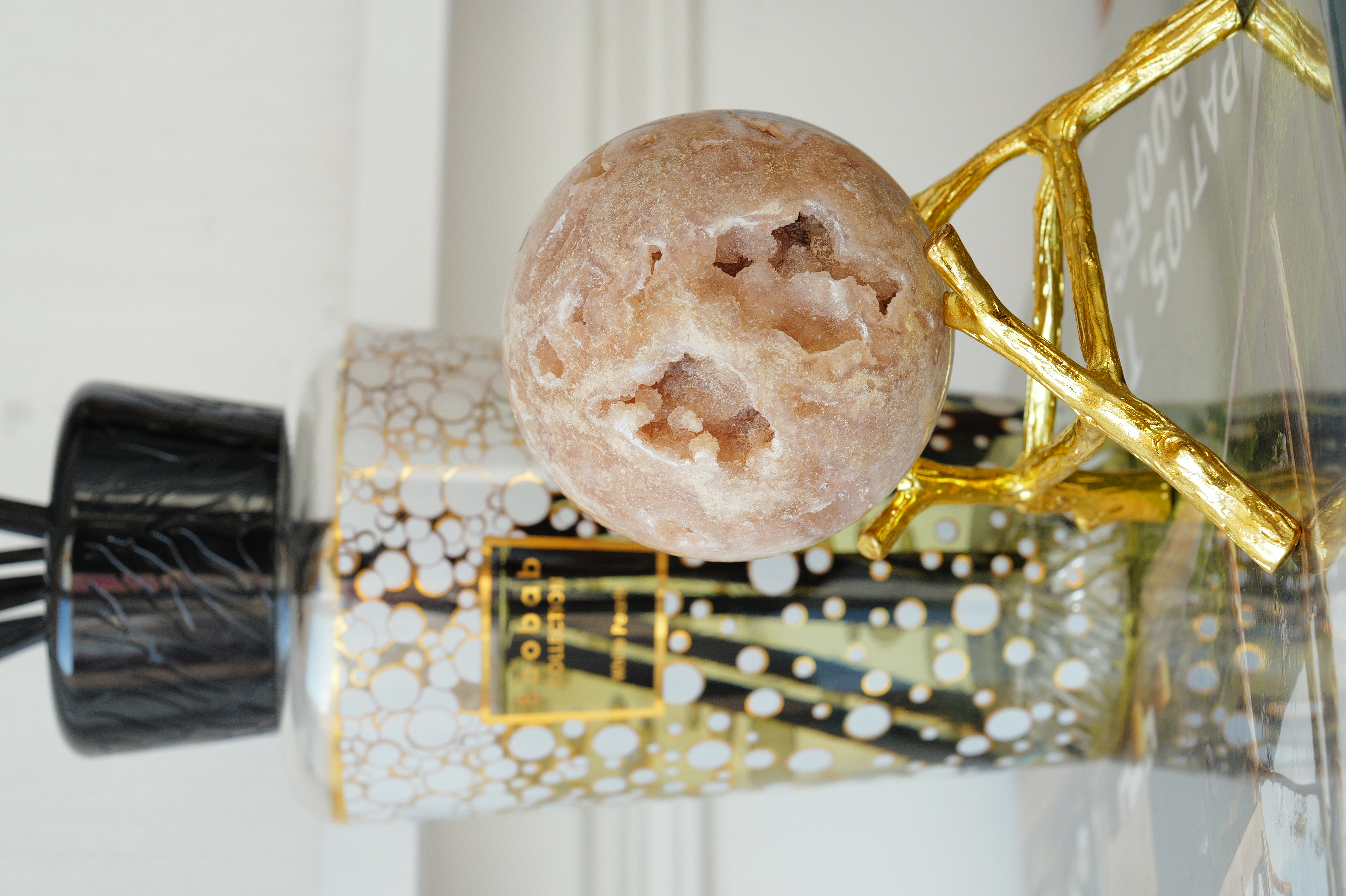 ༒ 6.7cm粉紅紫水晶 晶牙晶洞球༒ PA*7038CA8G3ms-RA19*5ET