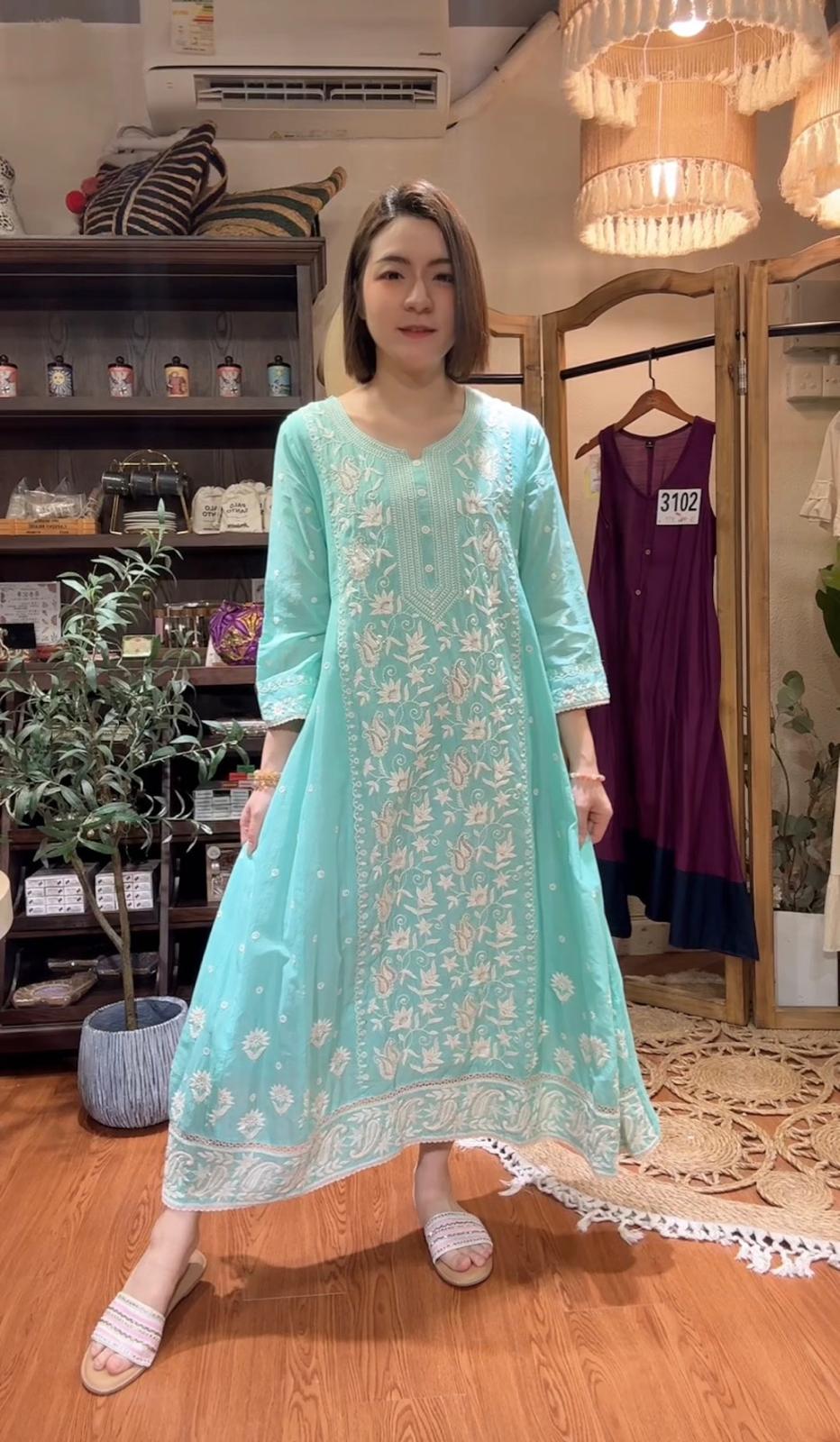 3140 Baby Blue Long Sleeve Emb OP