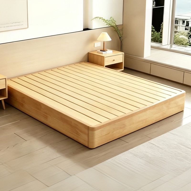實木兒童榻榻米落地矮床 現代簡約童趣雙人床 男女孩兒童床 bed