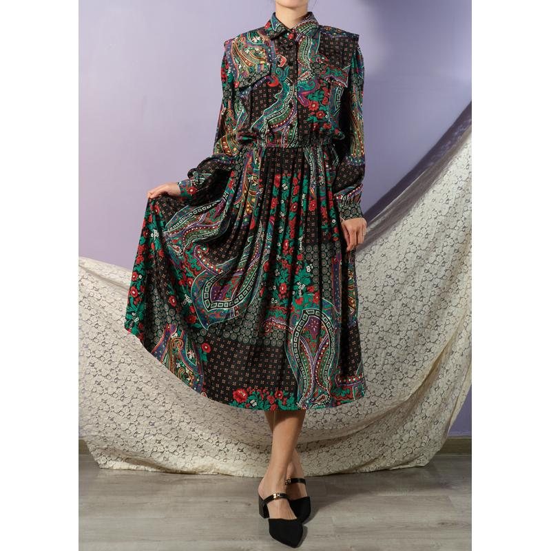 Plus Size - C.a. 1990s Leslie Fay Paisley Pattern ShirtDress (BG050)