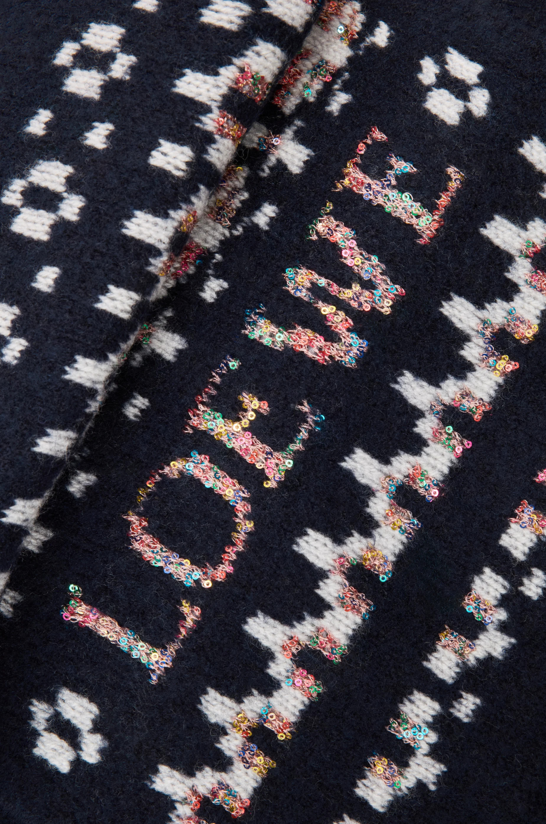 限時優惠✨訂貨🍒Loewe navy scarf 有閃珠片 Size 28x172cm   88% wool, 12% polyamide