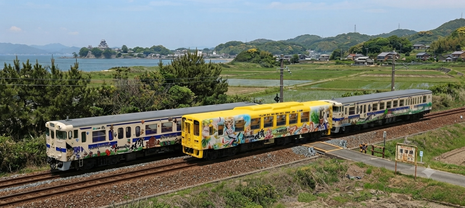 日本 JR キハ47-8000形+Kiha 125 Romancing SAGA 佐賀 六節特別版C （Tomix 98539 Plus)