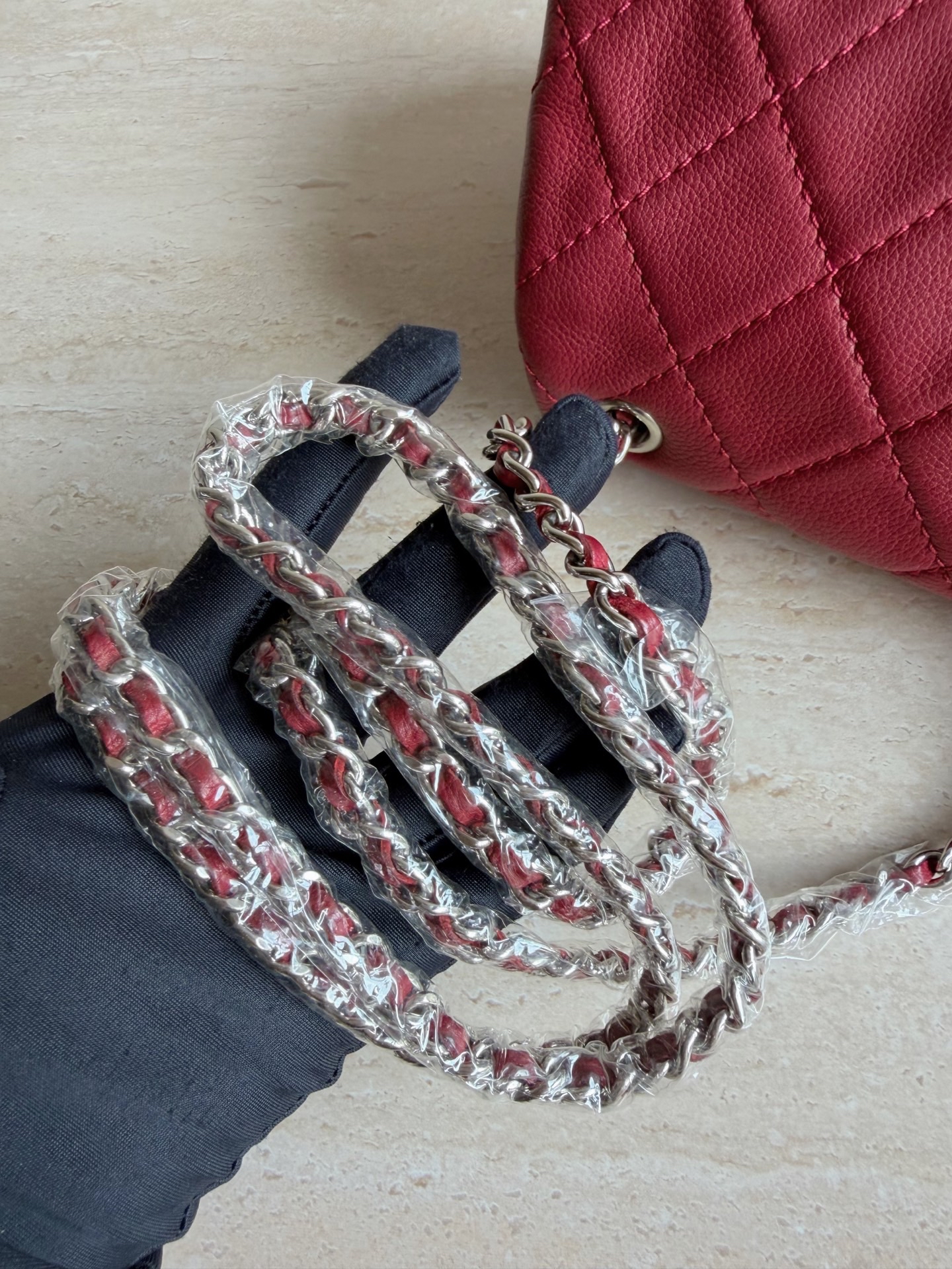 【預訂貨品】Chanel紅色菱格元寶包 