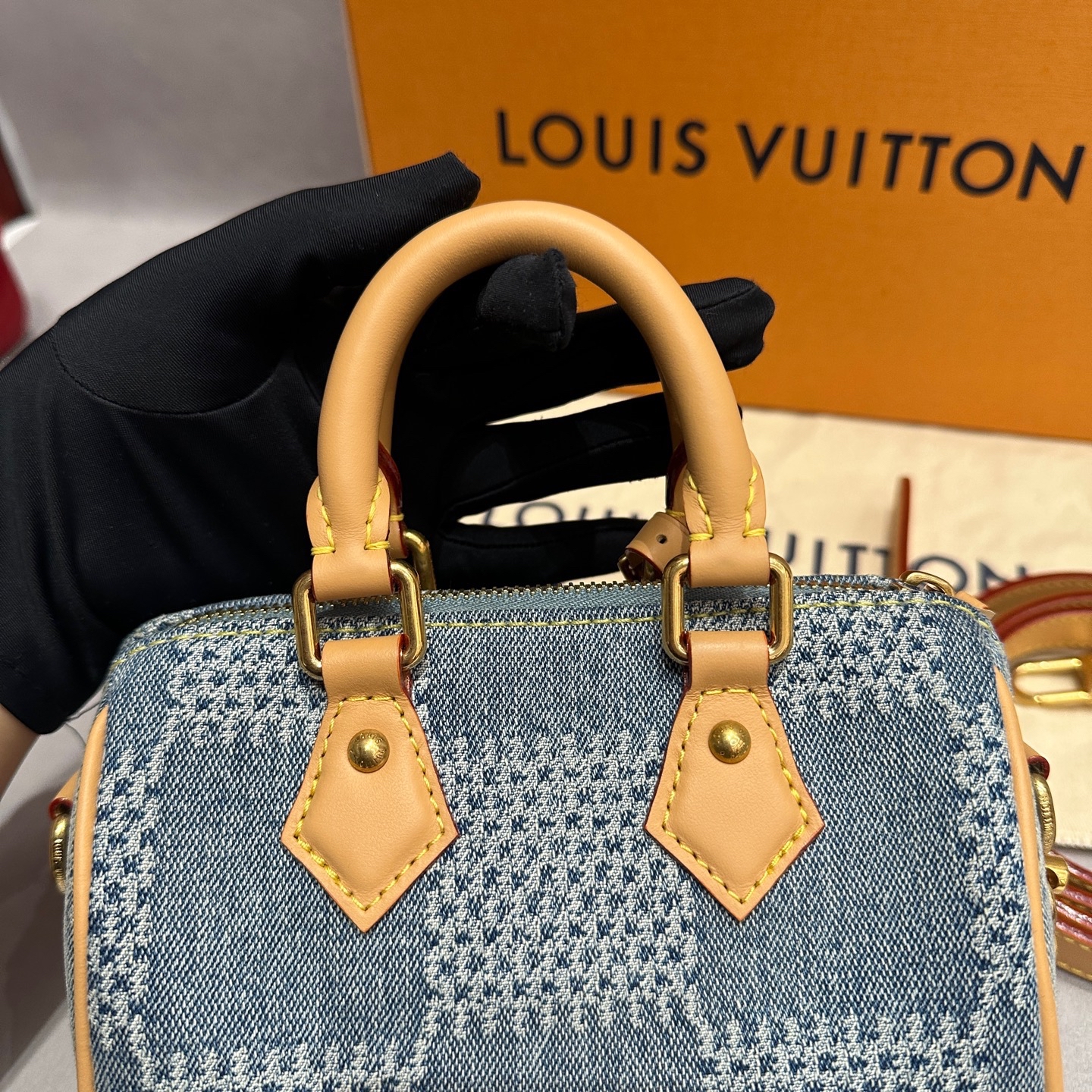 【預訂貨品】Lv 18牛仔丹寧棋盤格speedy