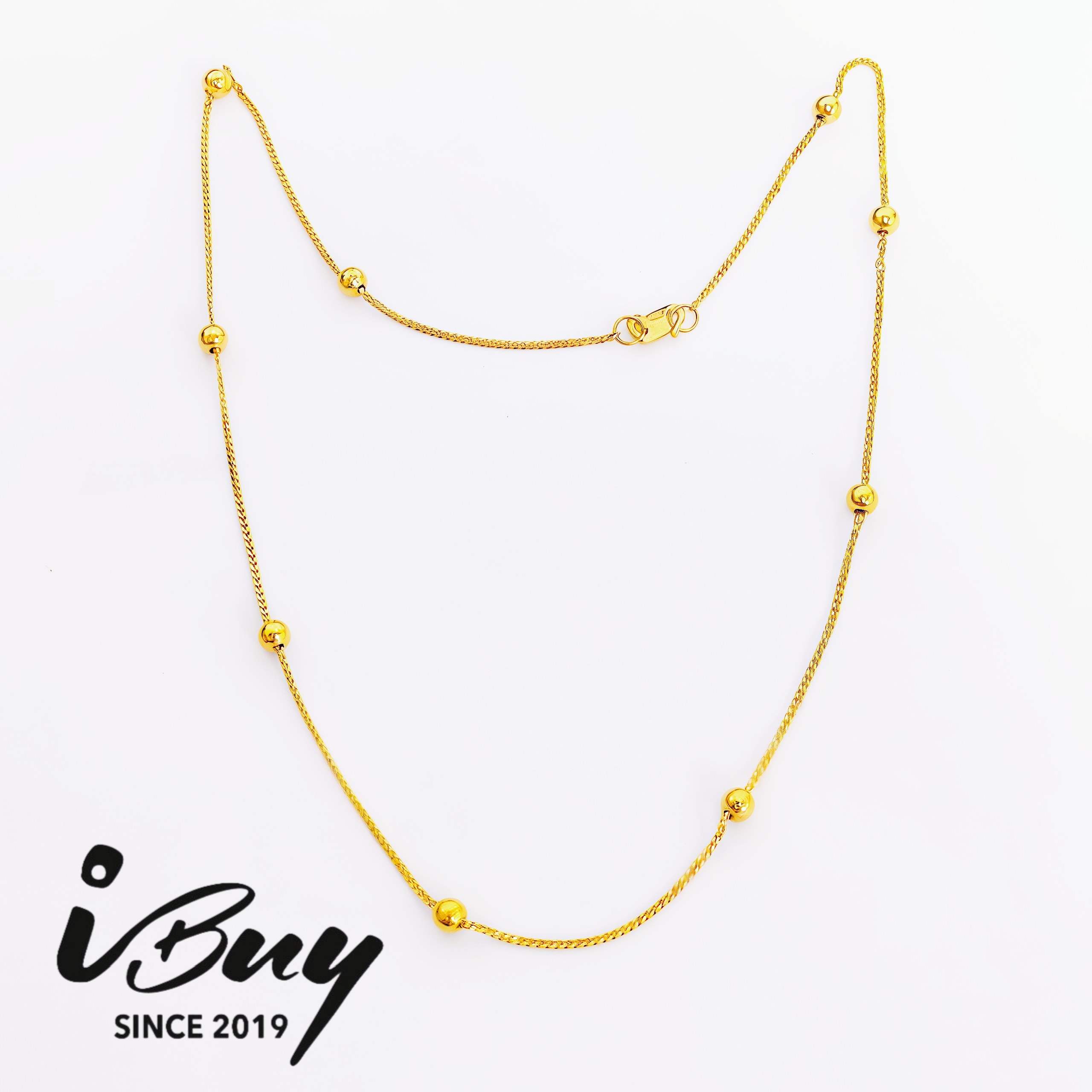 916 GOLD BEADED BALL NECKLACE 916 金 光珠项链