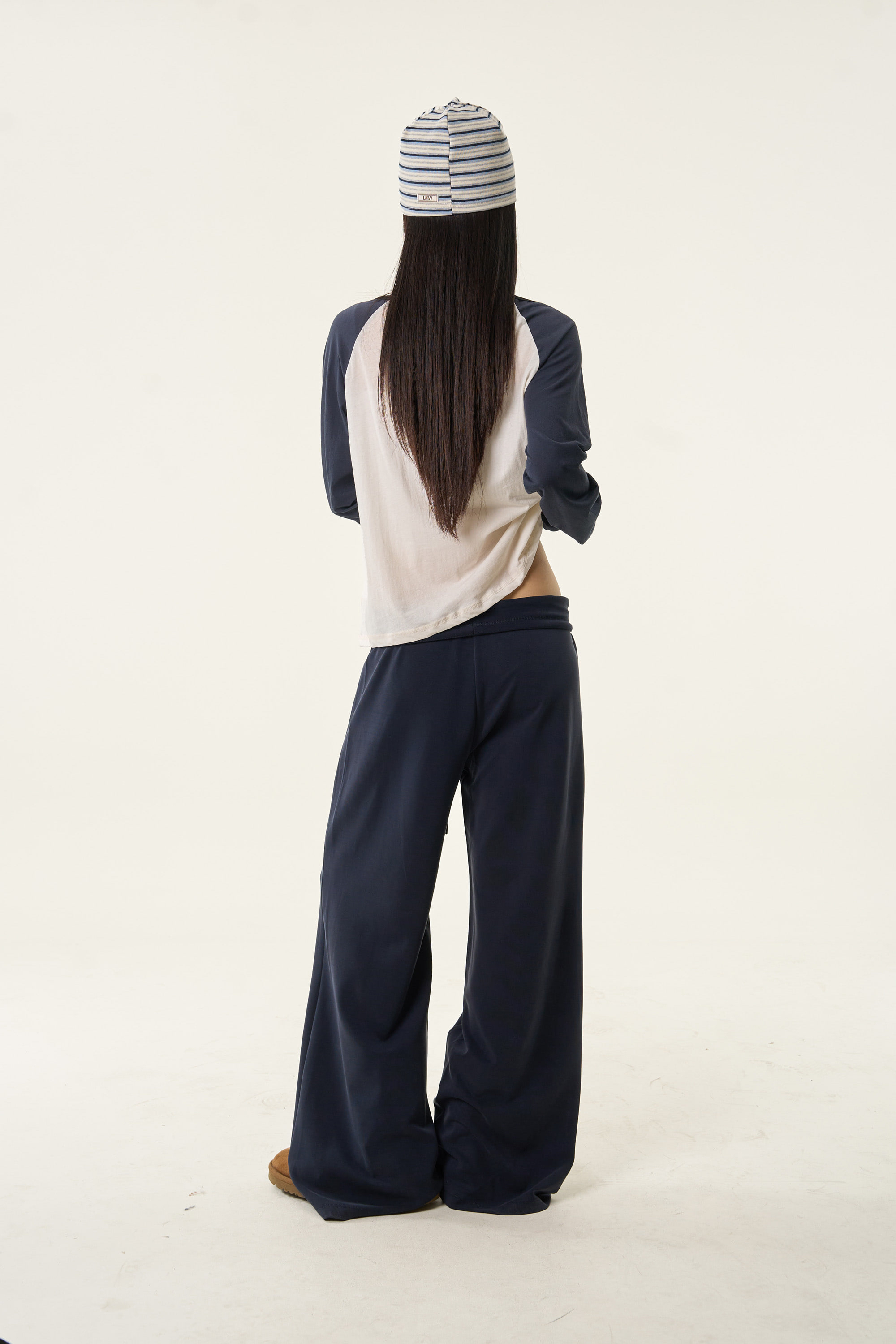 Fold-Over Wide-Leg Sweatpants