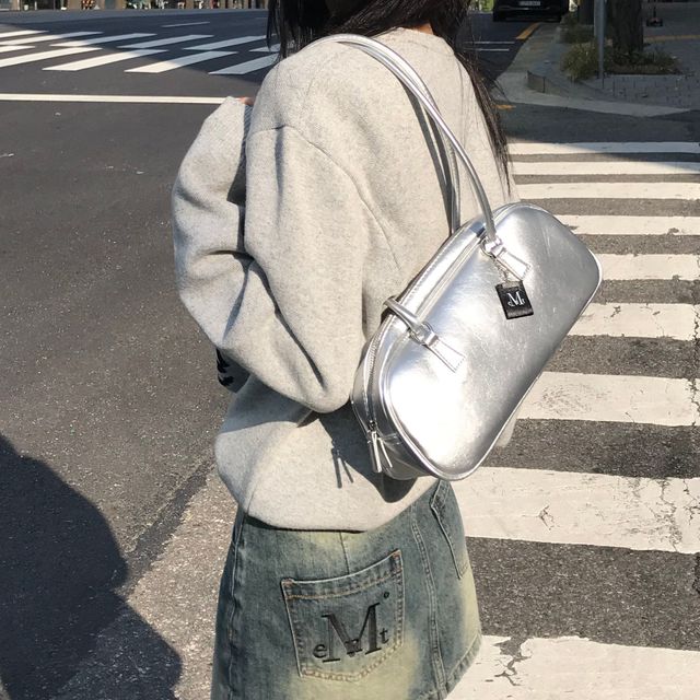 ★MUCENT★ Roma Crack Keyring Bowling Bag (Unisex) MUSINSA | MUCENT Rome Crack Keyring Leather Shoulder Bowling