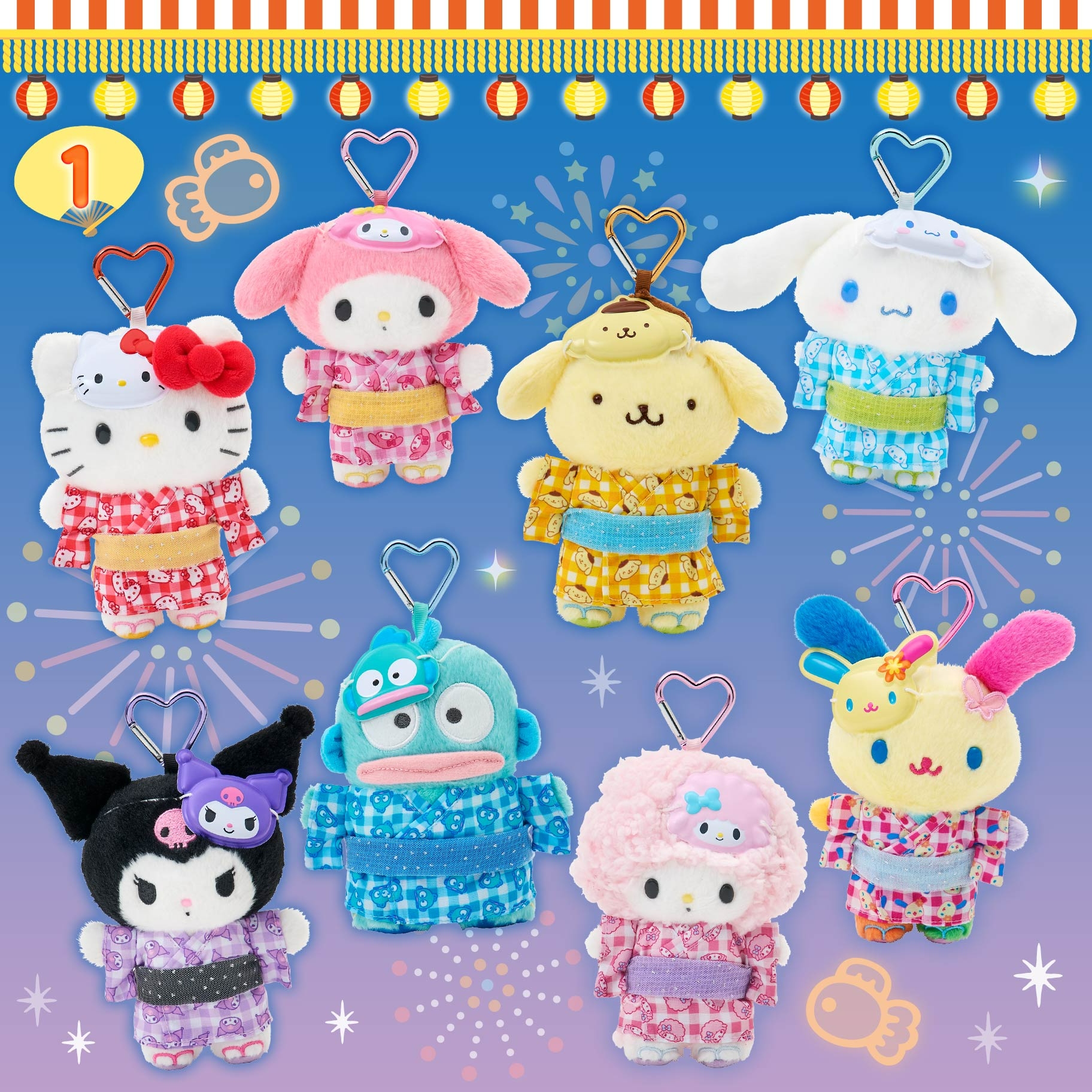 🌸 【預訂】Sanrio 夏日煙花祭-No.1-公仔掛飾