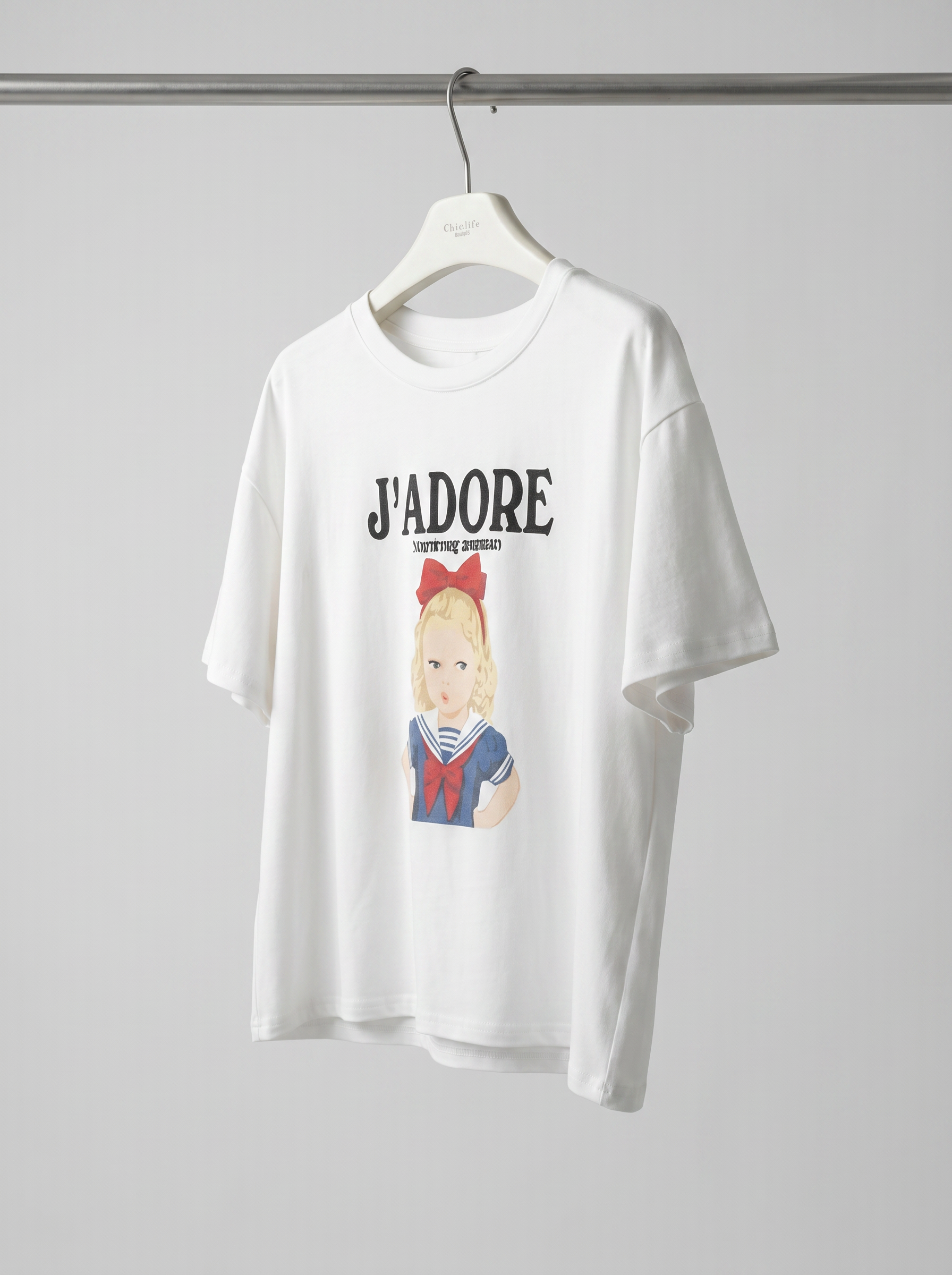 復古紅蝴蝶結水手領T恤