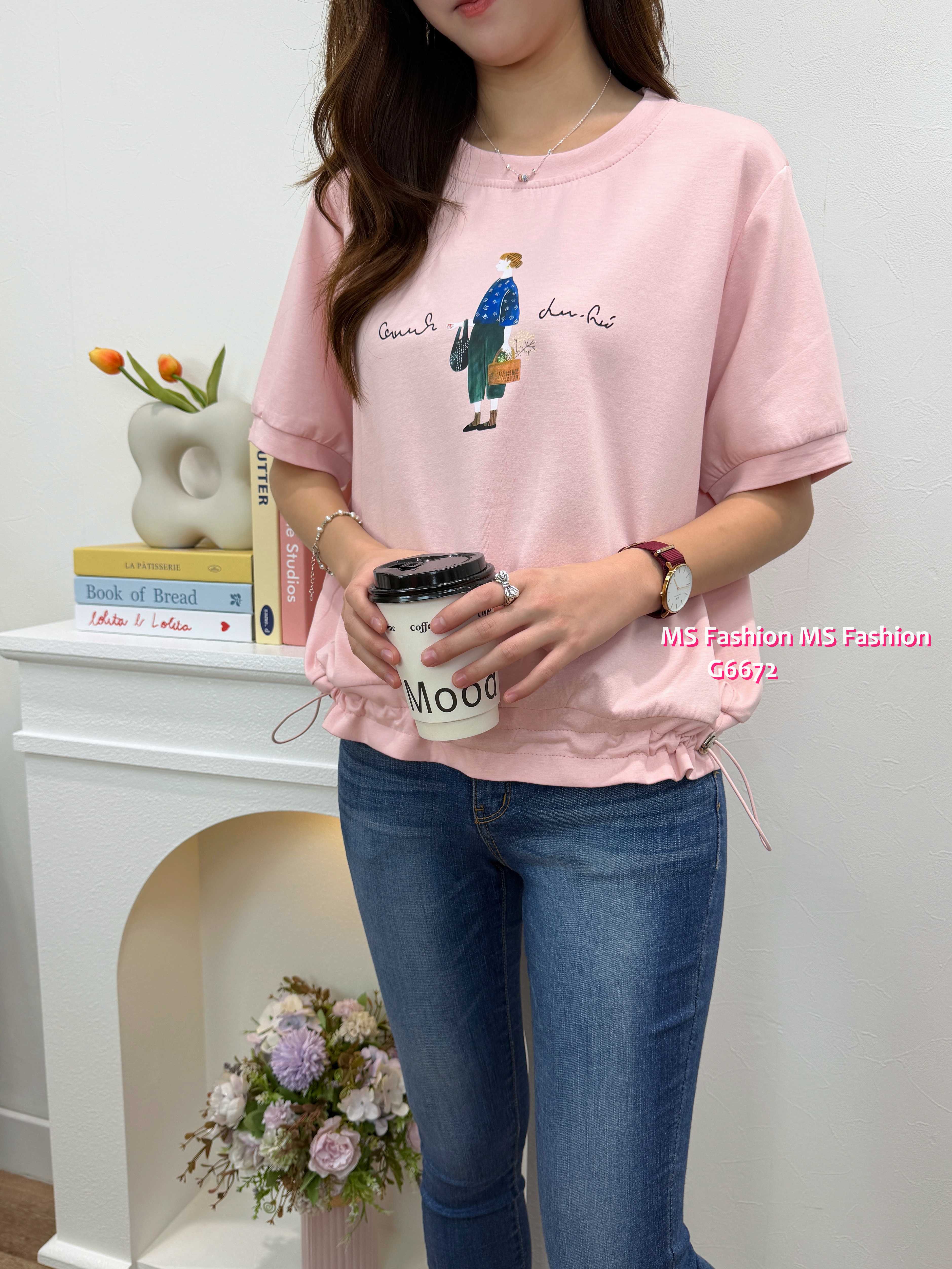 G6672 挺棉料靚print top