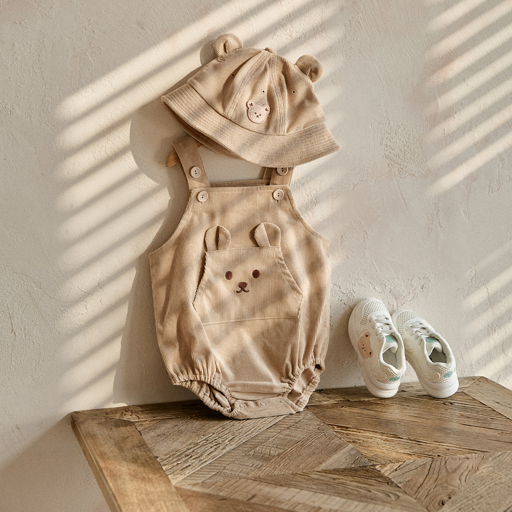 DOTTODOT 暖燈芯絨系列-萌耳背帶爬服 