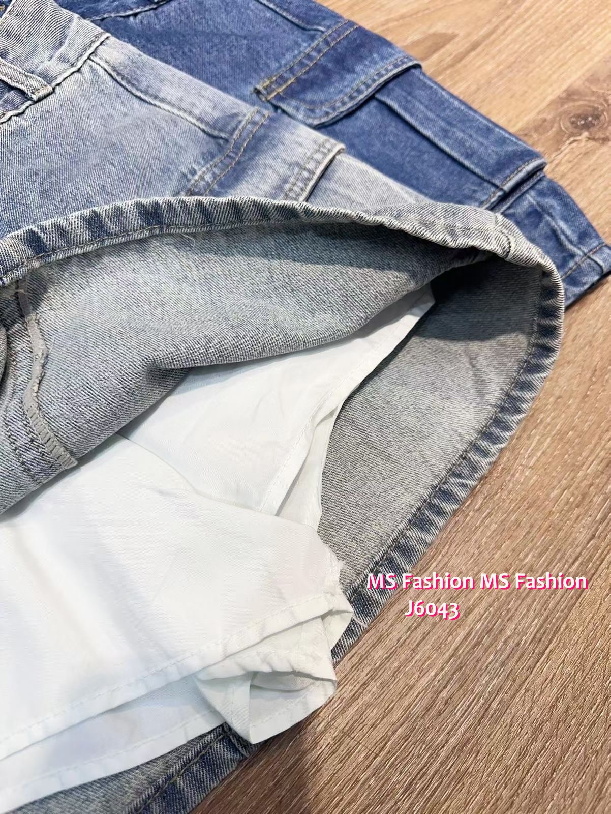 J6043 百搭易襯雙袋牛裙