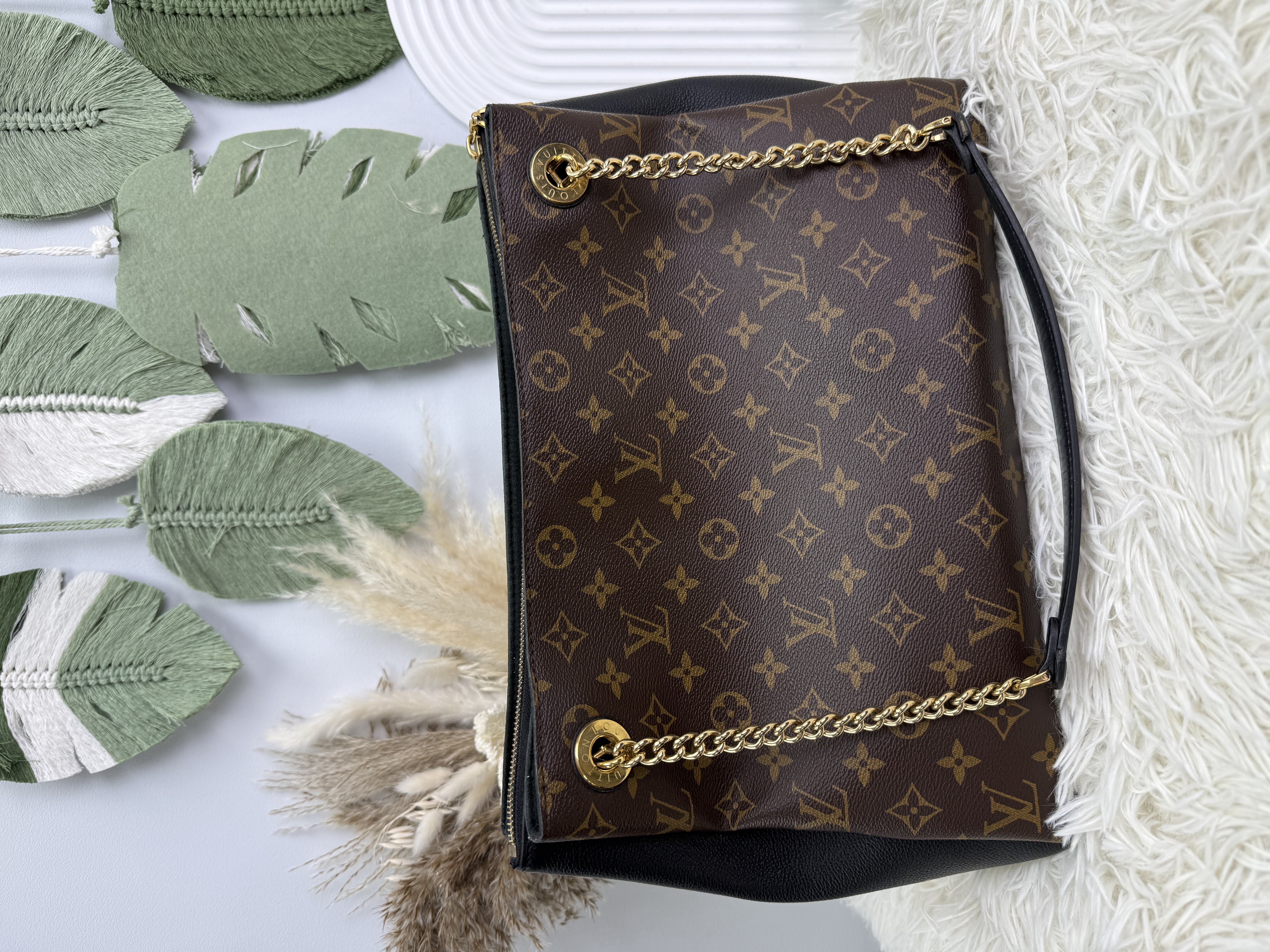  LV🤎PRE OWNED 🛍️老花鏈條單肩包 2018標 有塵袋