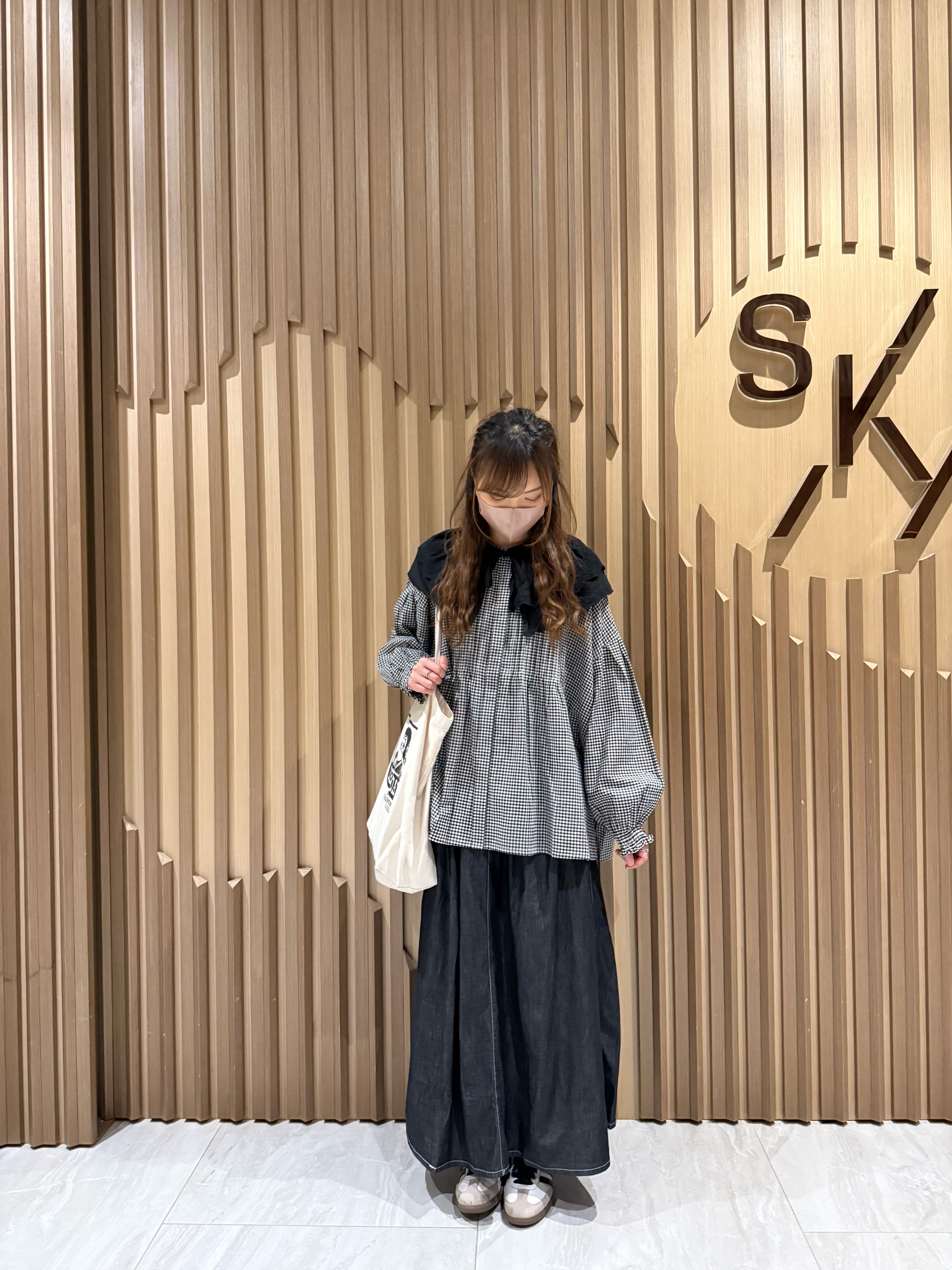 高腰明線薄牛仔裙