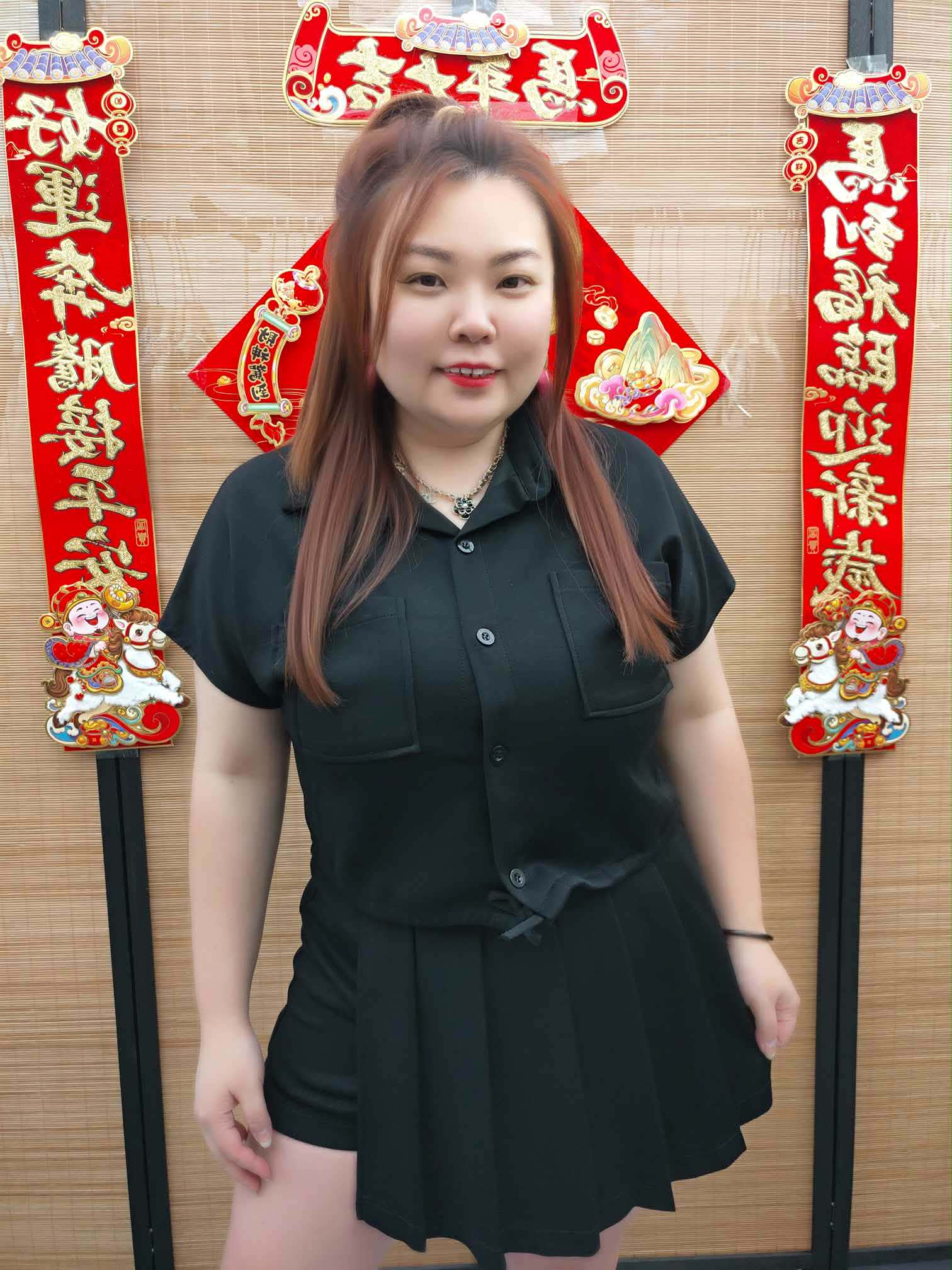 DDD09 TW#8077(B9) 前大口袋设计前裙后裤套装