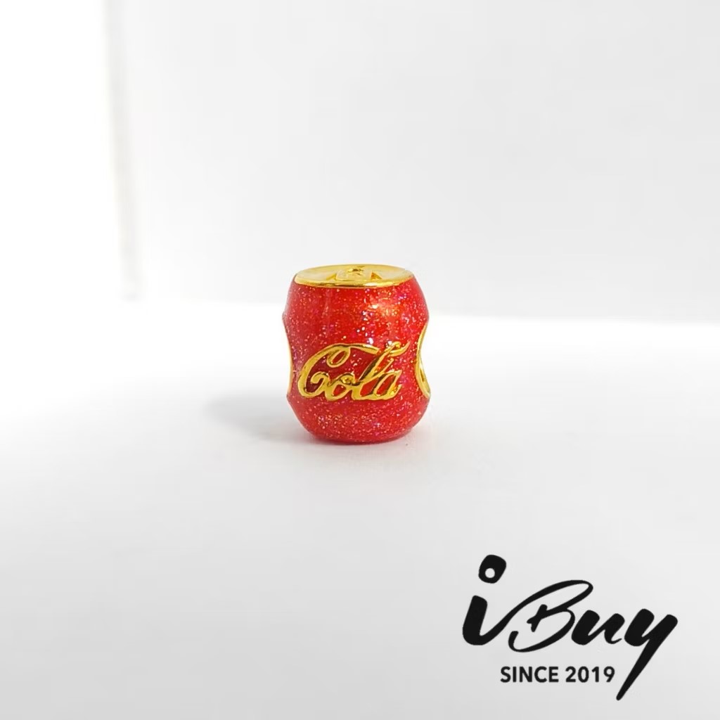916 HARD GOLD ENAMELED COCA-COLA BOTTLE CHARM BEAD 916 硬金 珐琅可乐瓶串咀