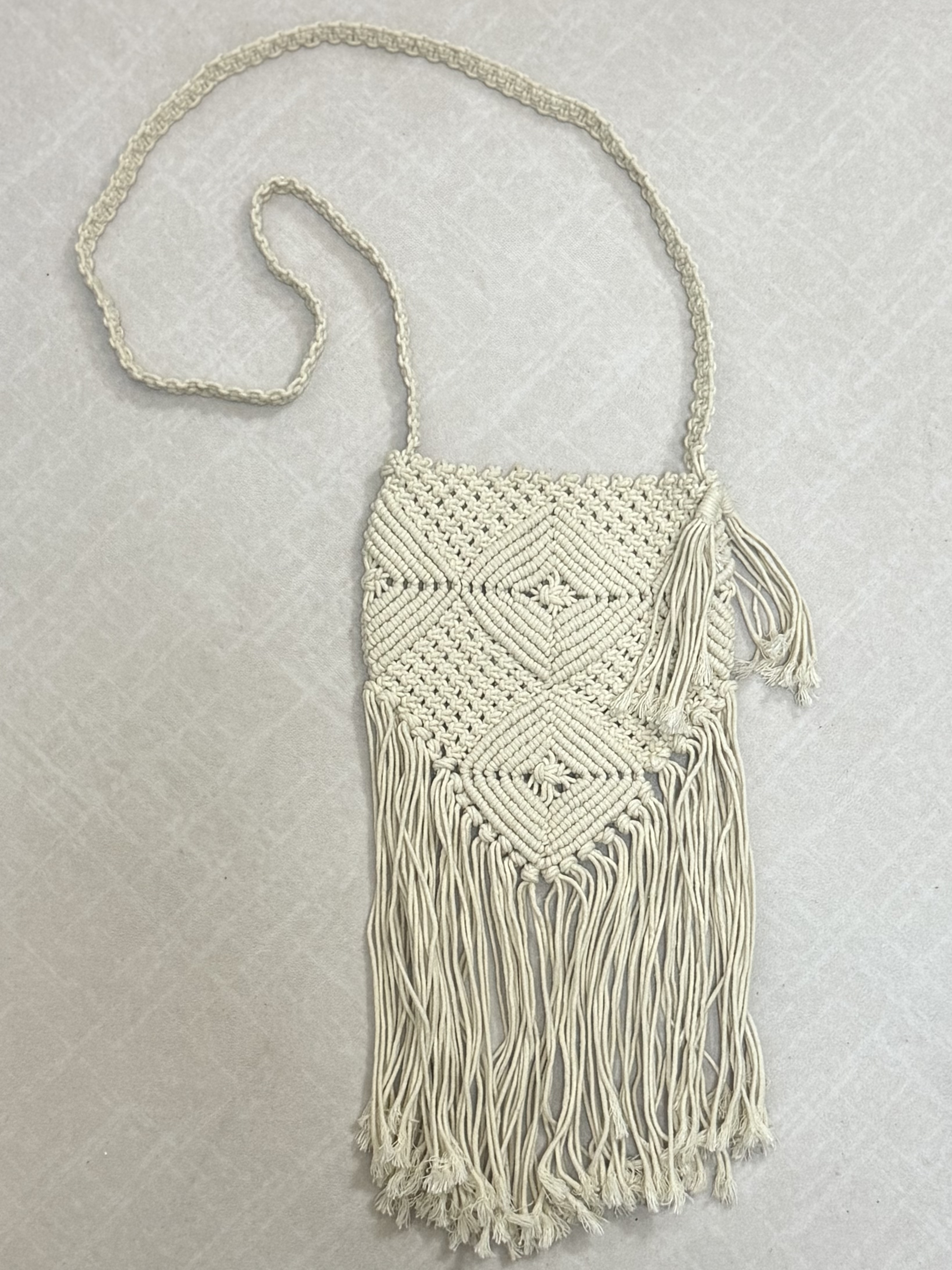 Bohemian Fringe Macrame Sling Bag 