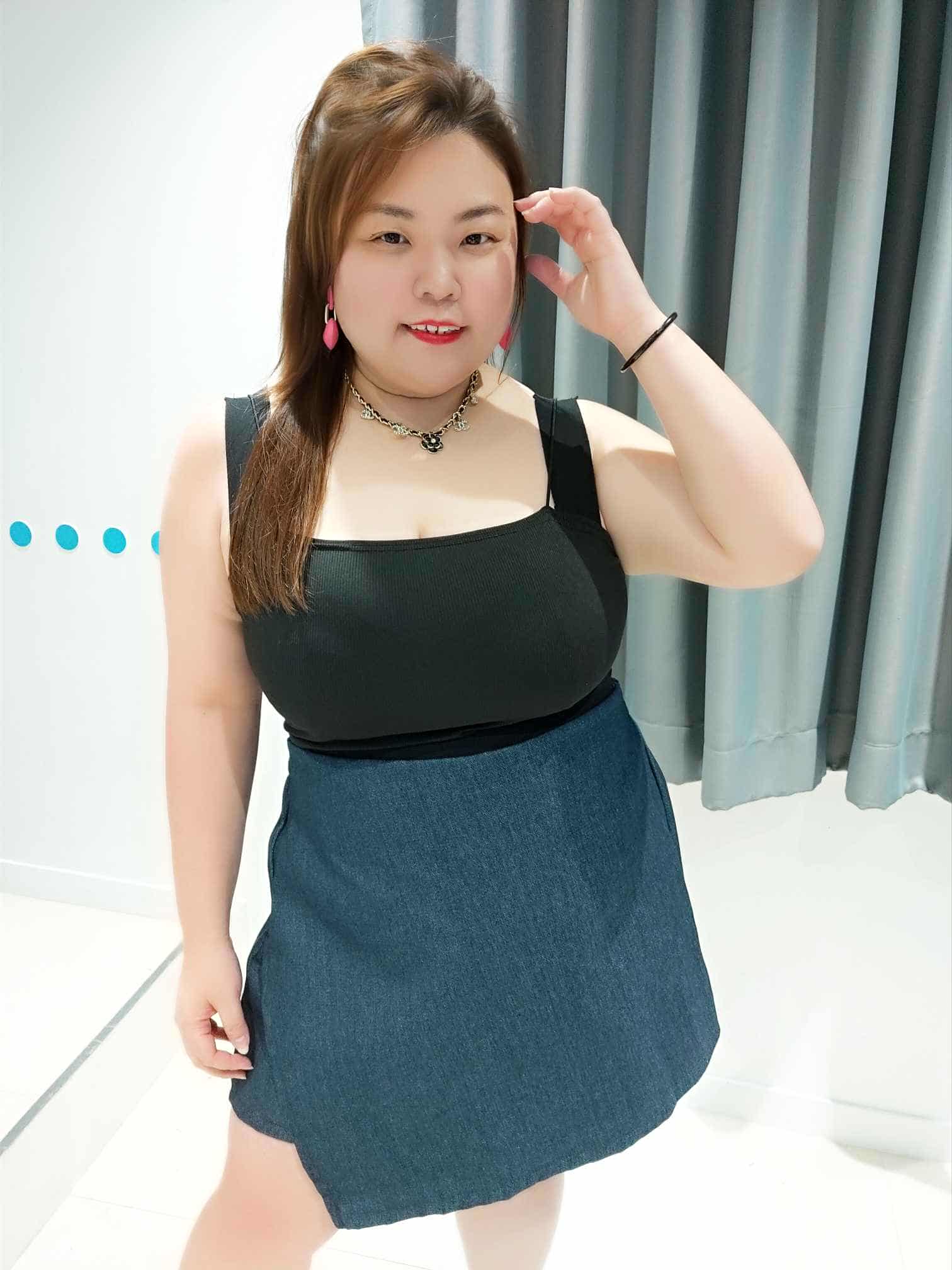 DSB08  边边小心机前裙后裤仿牛仔设计裤裙