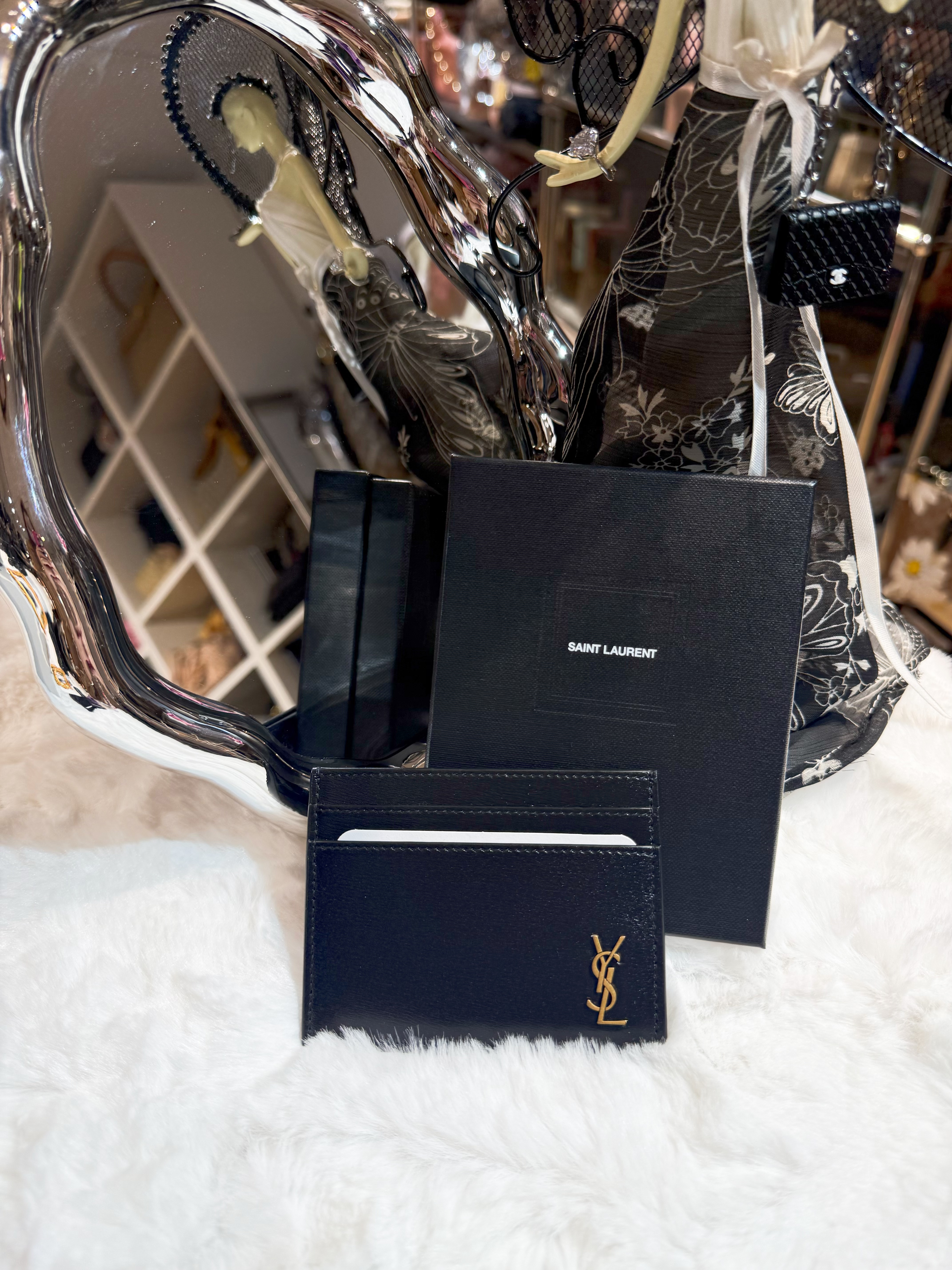 YSL card holder small logo/blk/G