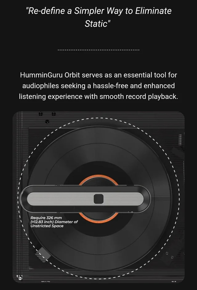 HumminGuru Orbit Vinyl Record Static Remover