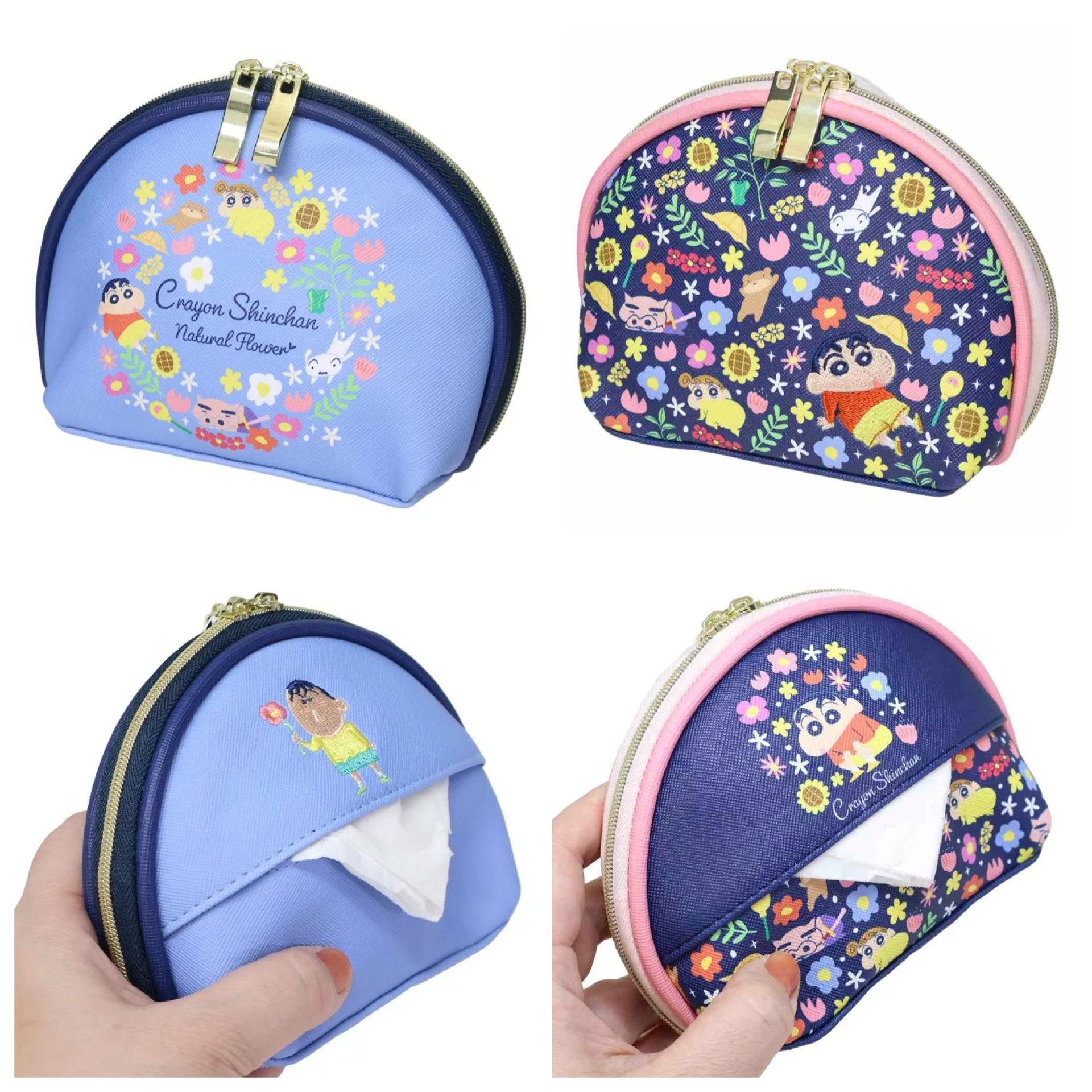 日本預訂📍蠟筆小新得意花花圖案化妝袋