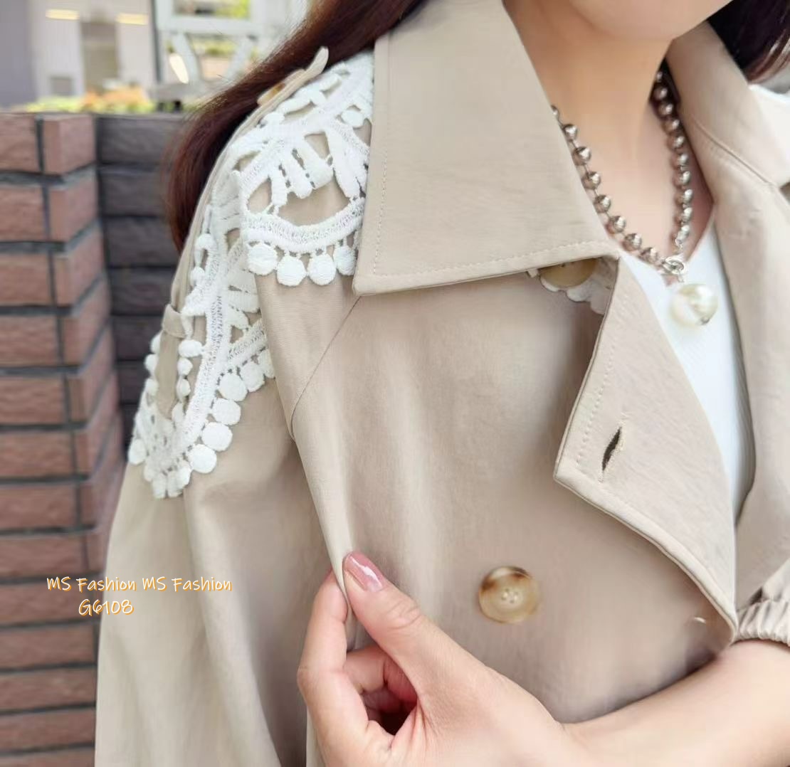 G6108 韓國🇰🇷孖襟通花外套 