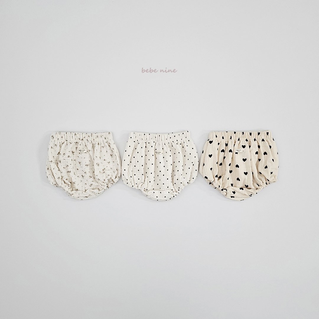 🌸預訂 韓國直送🌸🇰🇷Bebenine三色愛心碎花波點棉紗燈籠褲