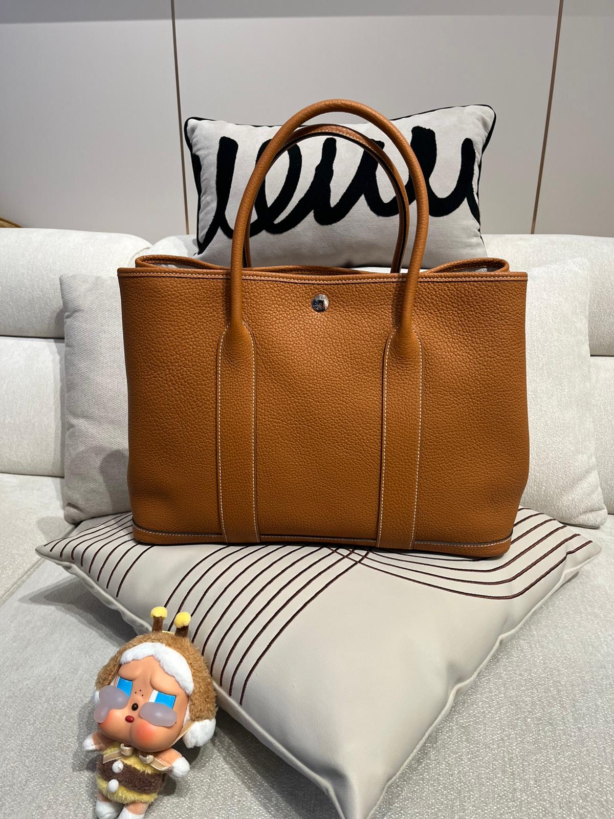 Hermes Garden Party 36 Stamp X Gold TC牛皮 100%Authentic, 98%New ✅Dust bag ✅Box