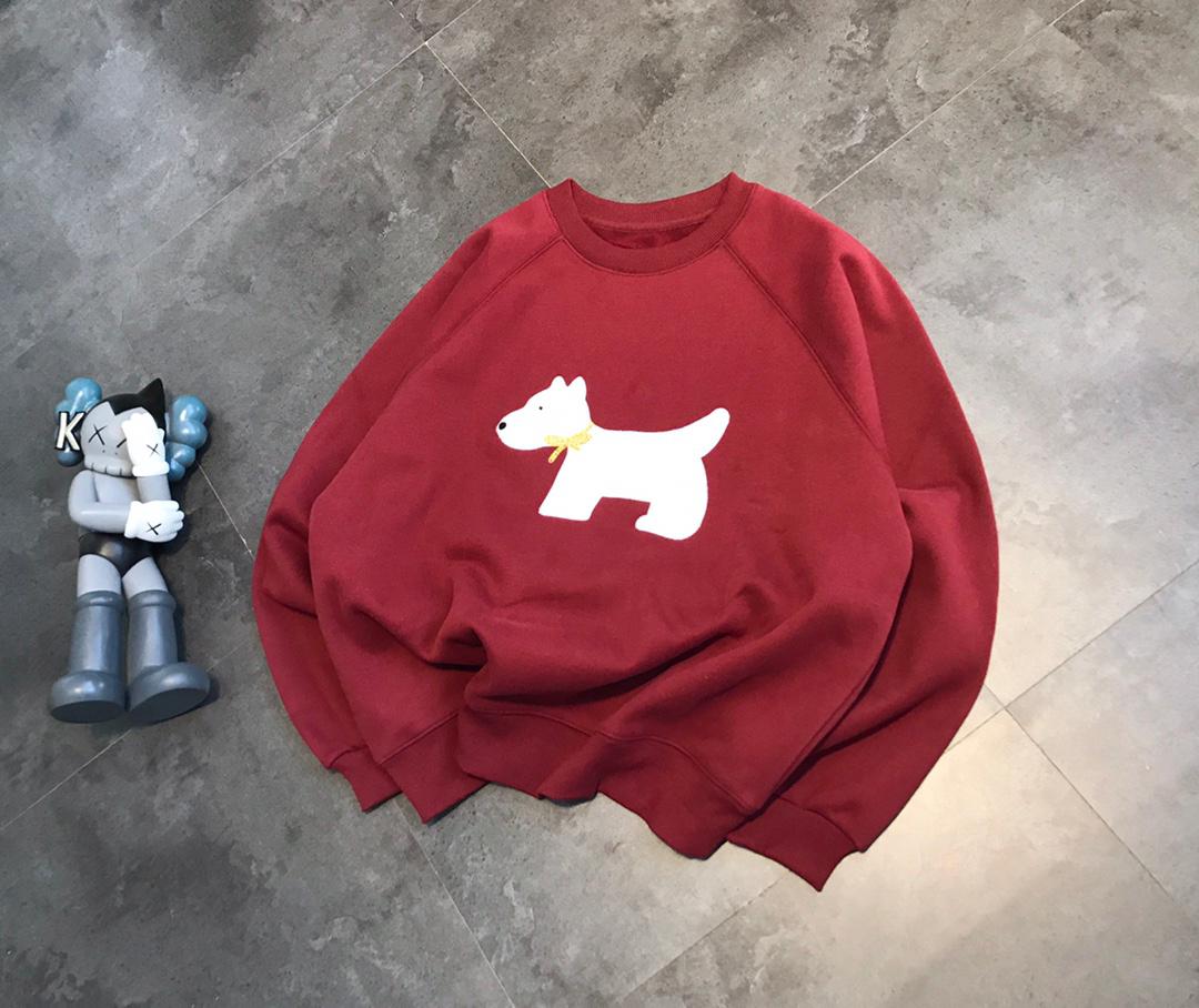 雪瑞納貼布金線刺繡小狗狗加絨衛衣 