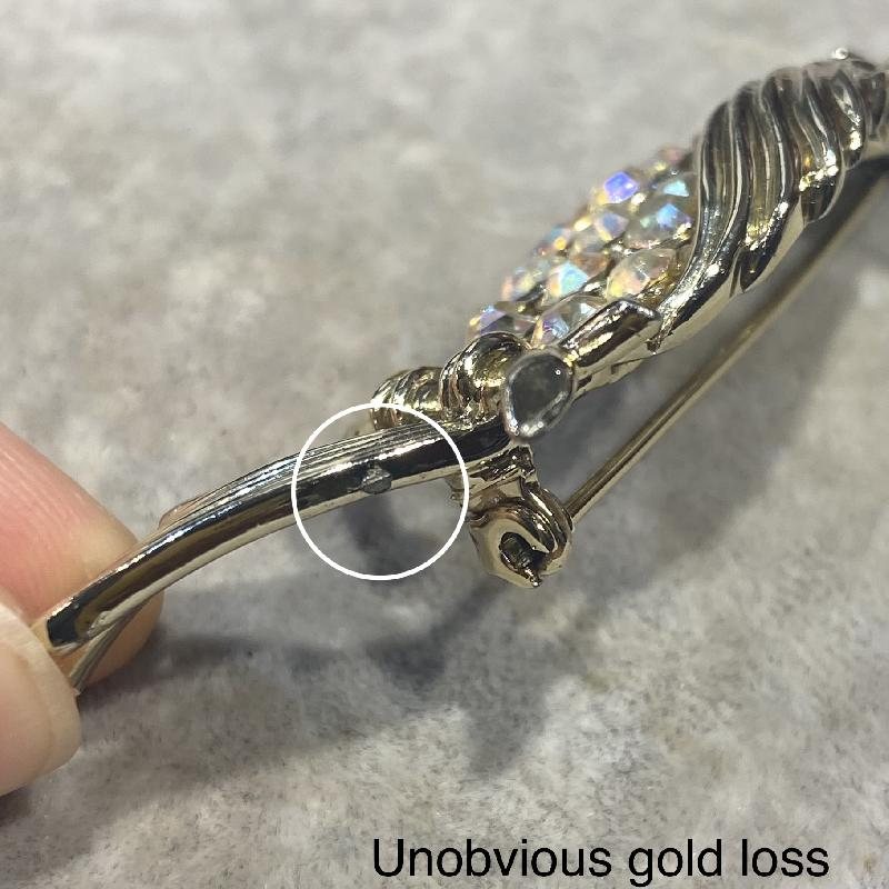 RARE! Vintage C.a. 1960s BSK Aurora Borealis cockatoo/ Parrot Bird Brooch (MW165)