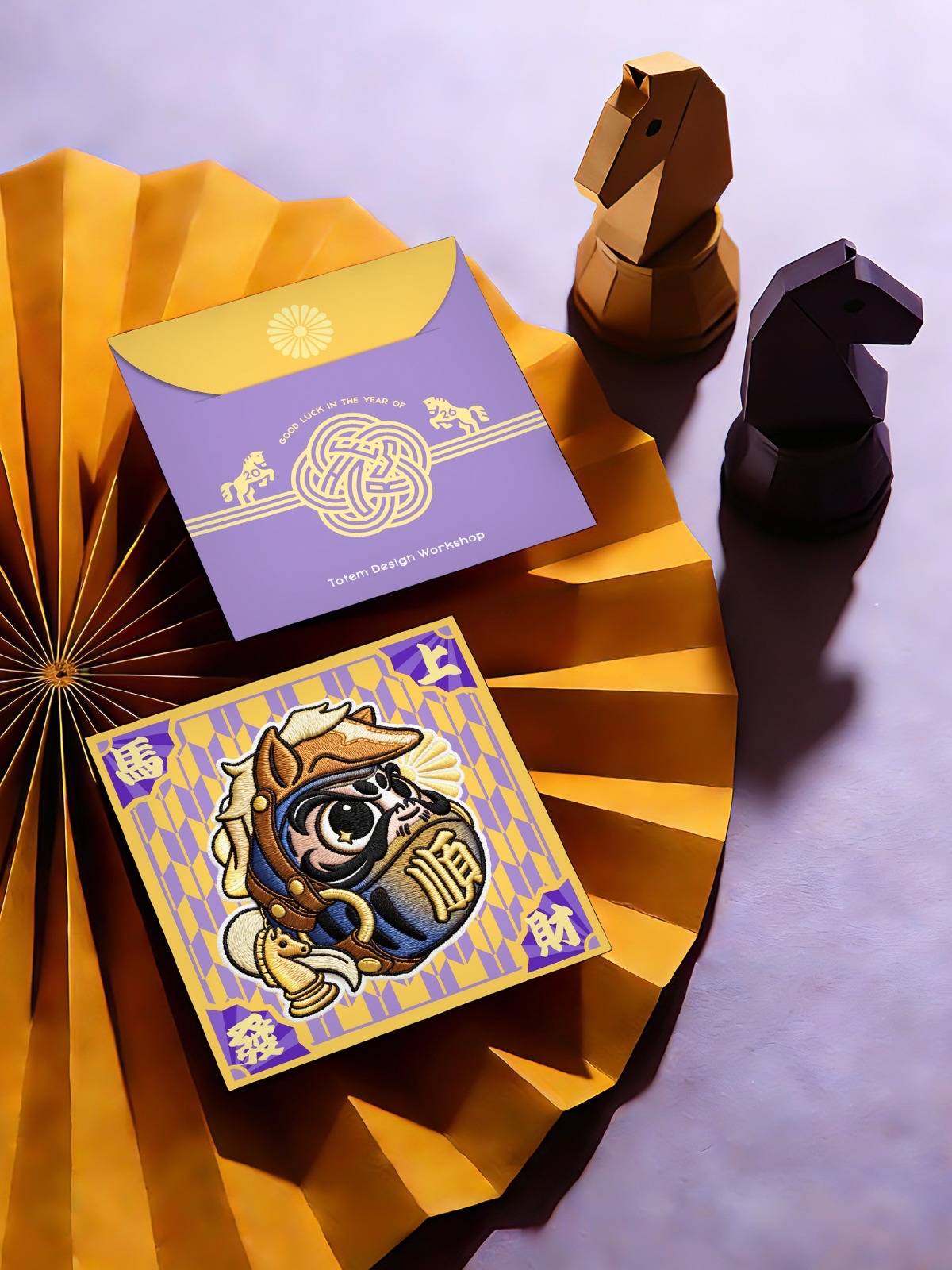 刺繡印花達摩開運利是封