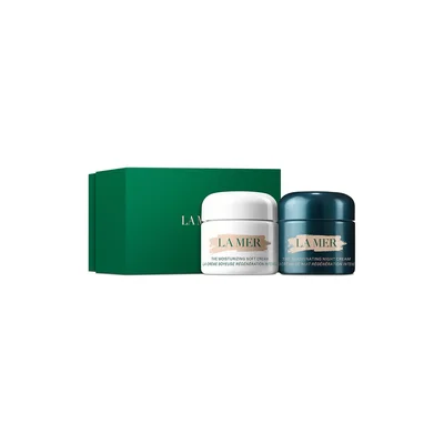 La Mer 海藍之謎 日夜修護套裝 | 柔潤奇蹟面霜 60ml + 緊致煥顏精華晚霜 60ml | 舒芙蕾質地、抗老巔峰、免乳化