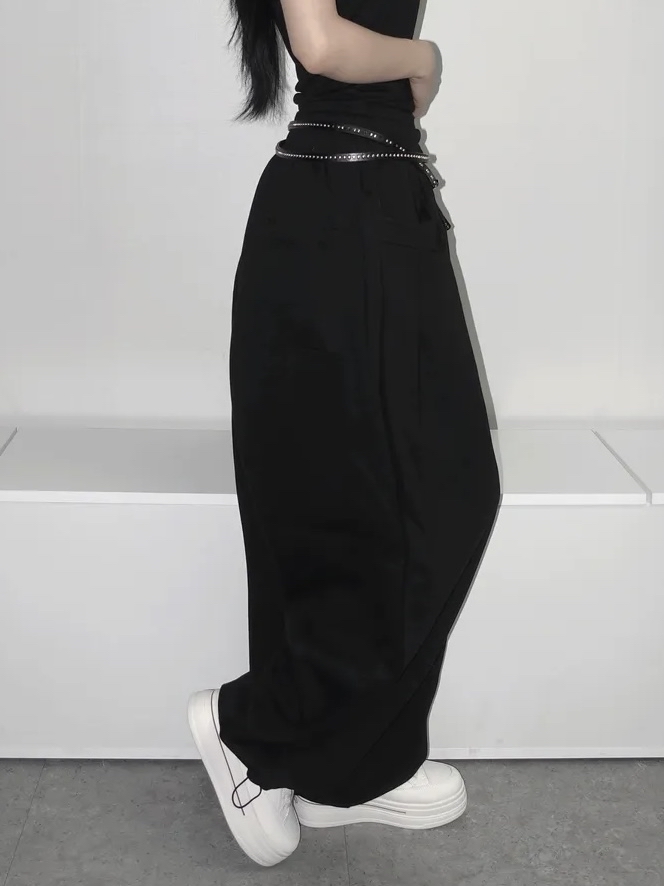 Oversized Curved Wide-Leg Sweatpants(Unisex)